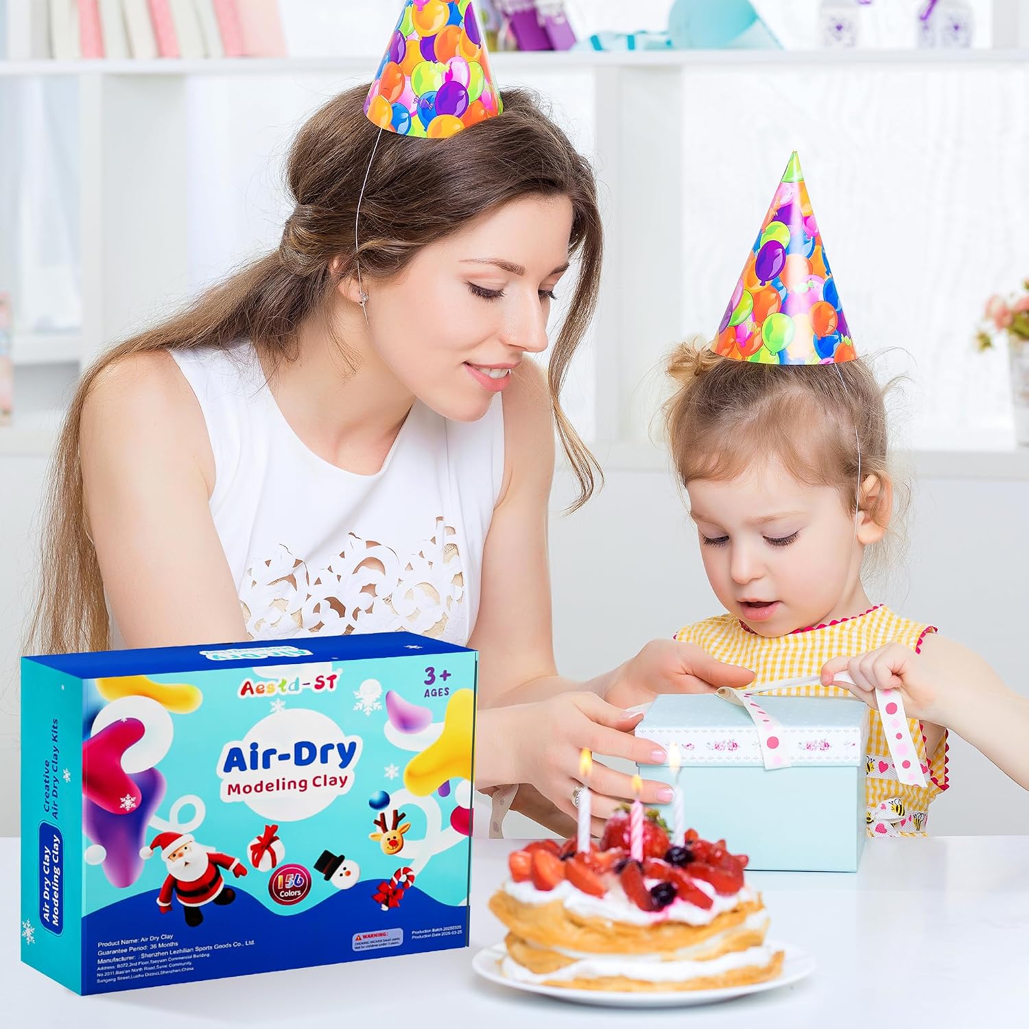 Detalle de Air Dry Clay 156 Colors Set: 156-Colour Modeling Clay Kit for Kids with Tools