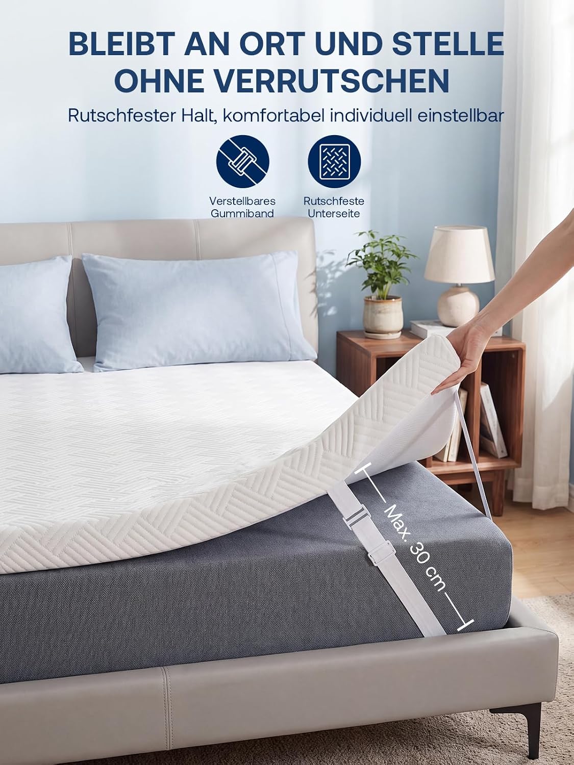 Detalle 2 de Gel Matratzen Topper 180x200 cm – 6 cm Hoch, Gel-Memory-Schaum, atmungsaktiv, OEKO-TEX
