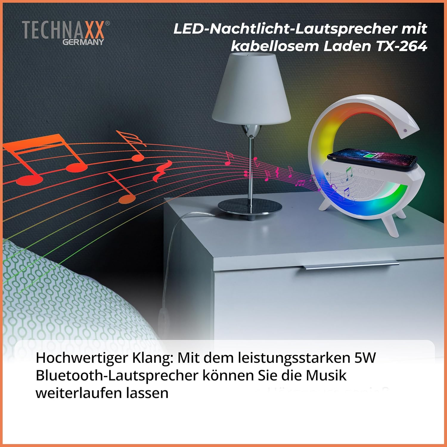 Thumbnail 4 de Technaxx TX-264 kabelloser Nachtlicht-Lautsprecher