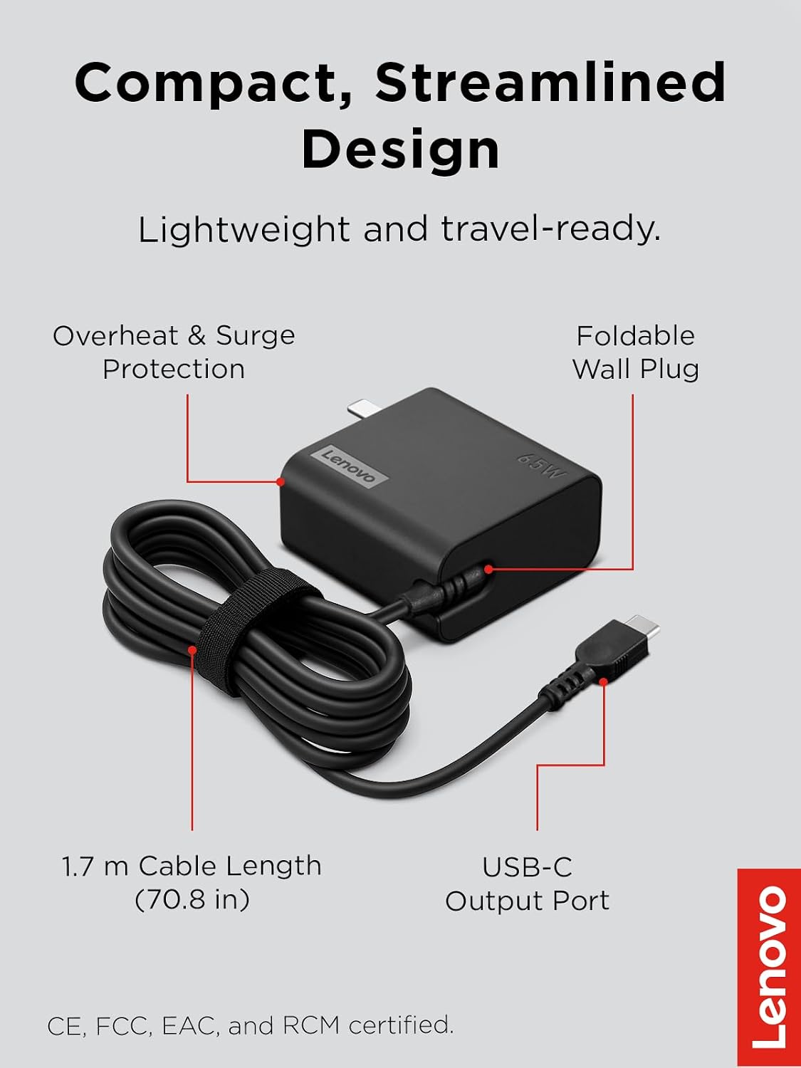 Detalle 1 de Lenovo USB-C wall charger 65W