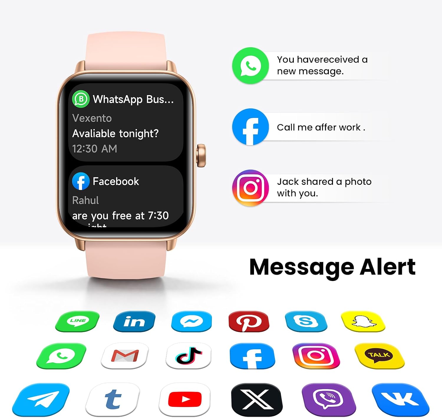 Detalle de Gydom Smart Watch for Men and Women, 1.8" HD Touch Screen with Alexa Built-in