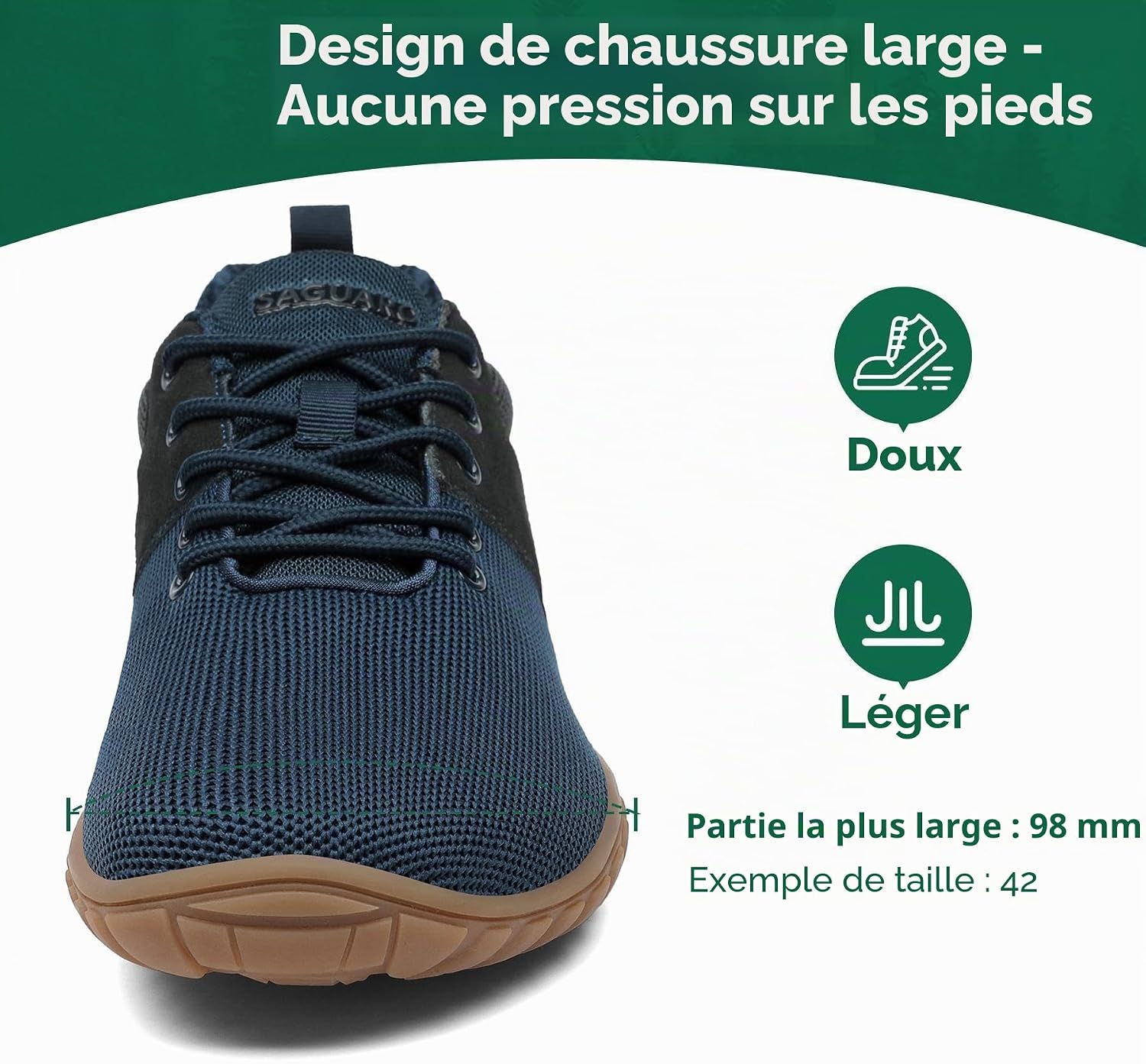 Thumbnail 1 de SAGUARO Chaussures Minimalistes Wish Ⅰ – Maille pieds nus, sport et outdoor, GR.36-48
