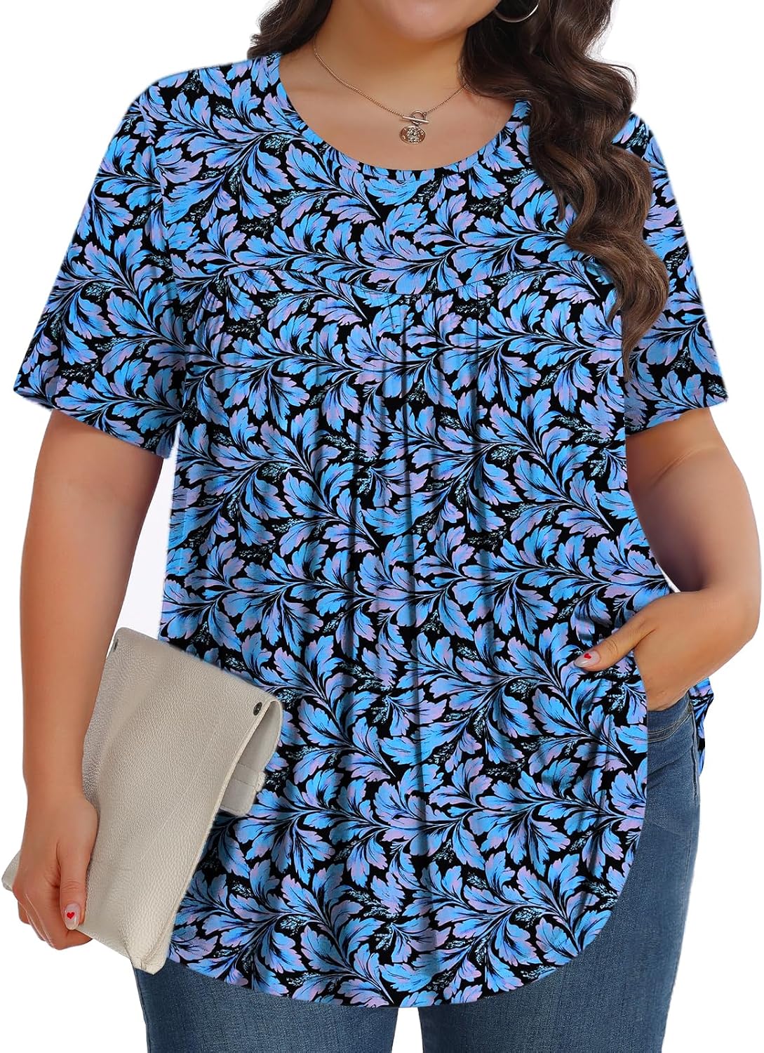 Detalle de Tencede Plus-Size Tunic Top, Rayon Blend