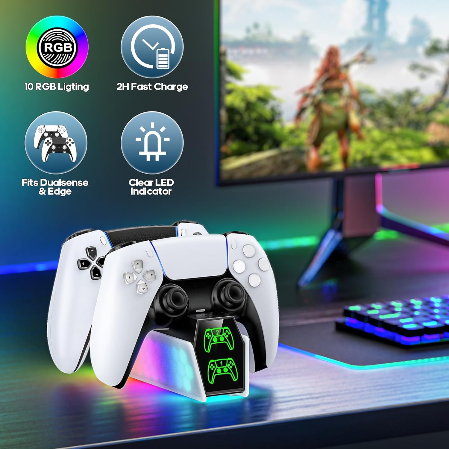 Thumbnail 6 de PS5 Controller Charger Station 2-Hour Charge