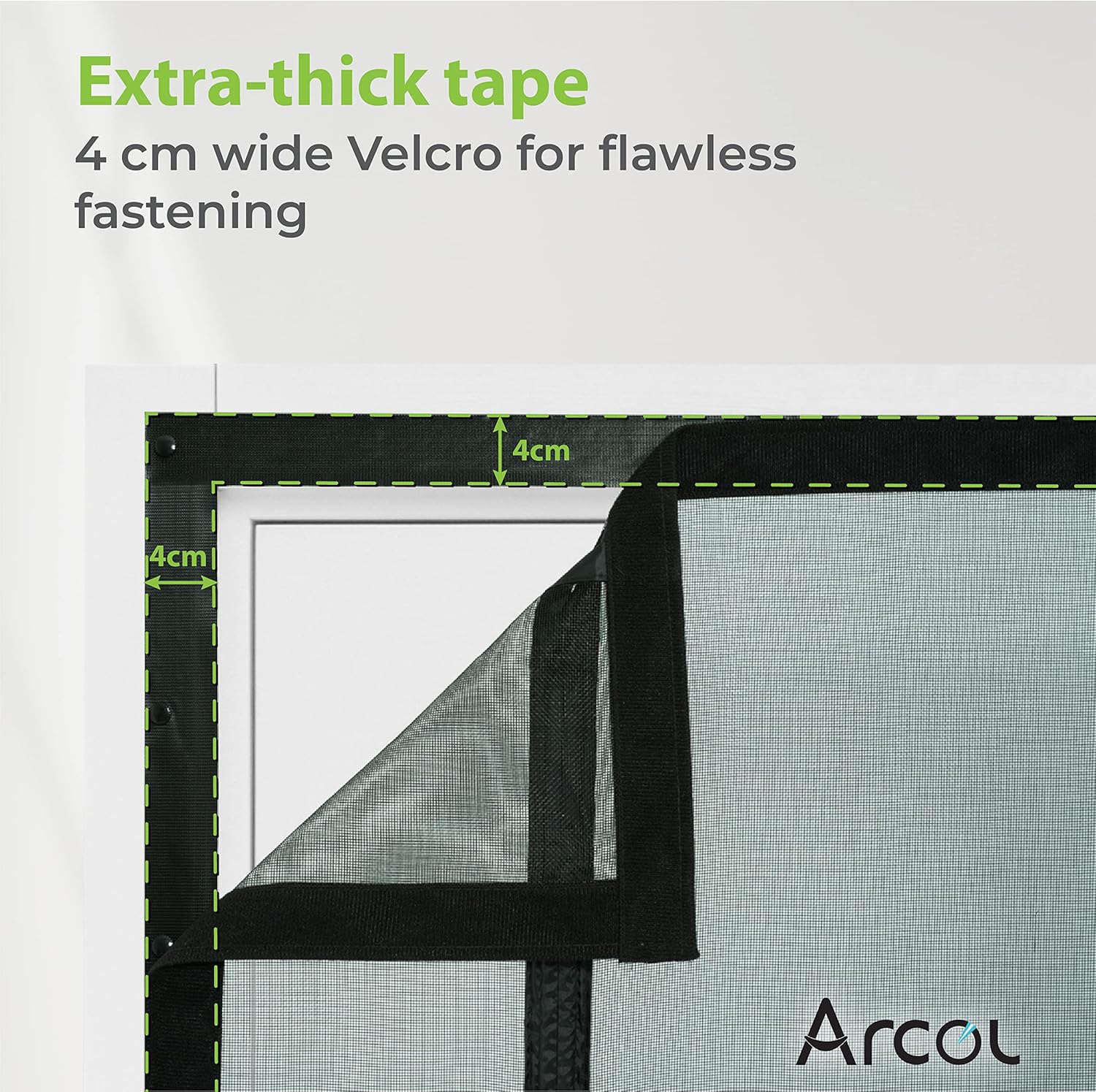 Thumbnail 5 de ARCOL Zanzariera magnetica per porta con apertura laterale e maniglia, 95x220 cm (nero)