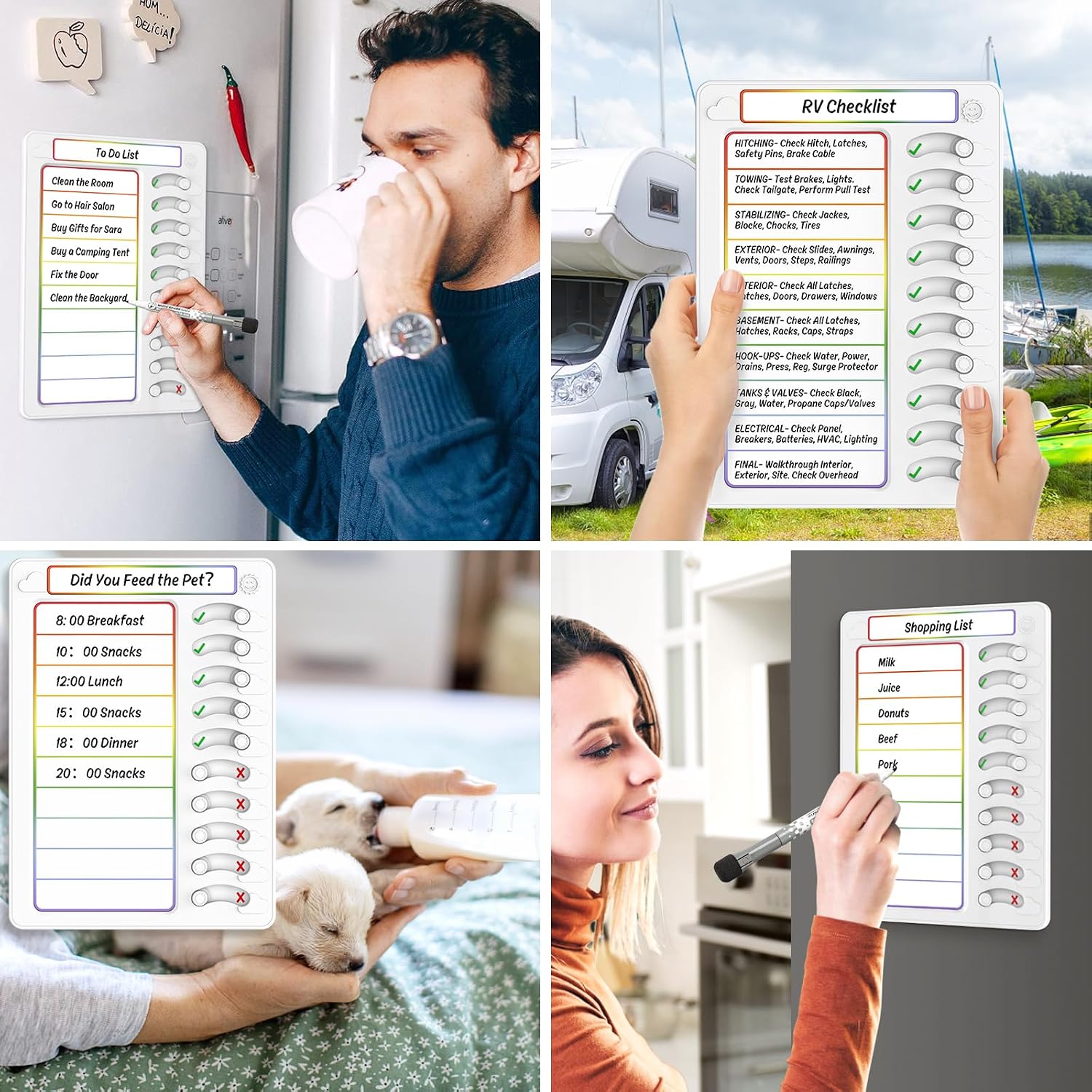 Thumbnail 5 de KAQUBE FC023A Dry Erase Chore Chart, 2-Pack with 10 Sliders
