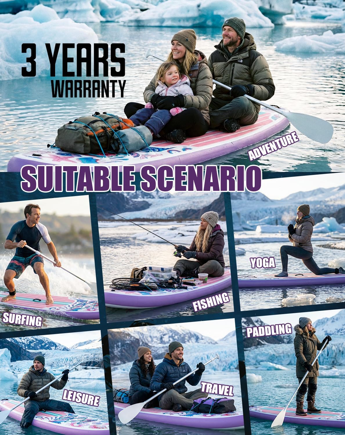 Detalle de Tuxedo Sailor 10'6"/11' Inflatable SUP with Accessories — Stable, Family‑Friendly Paddle Board