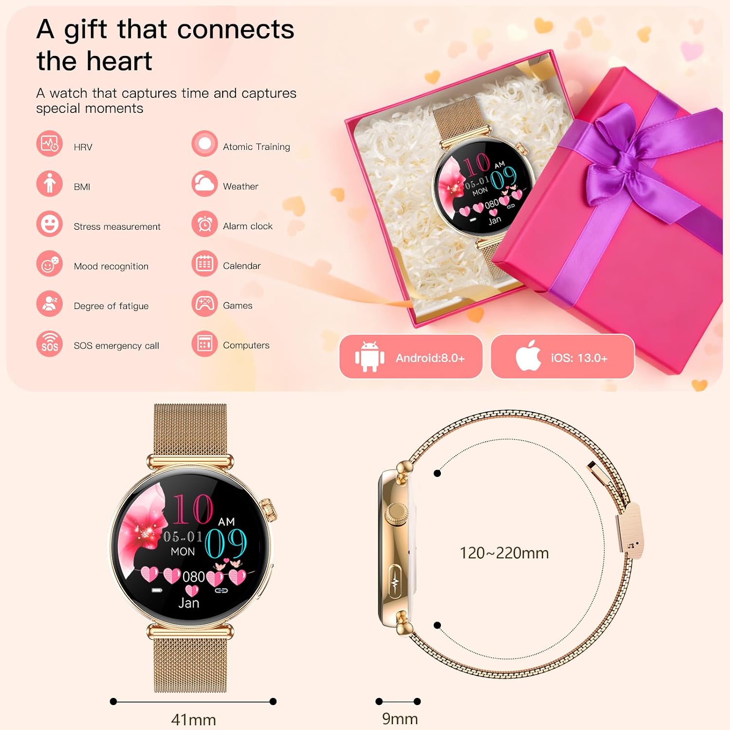 Thumbnail 6 de 2026 AI-GPT Smartwatch for Women with ECG, BP & Sleep tracking