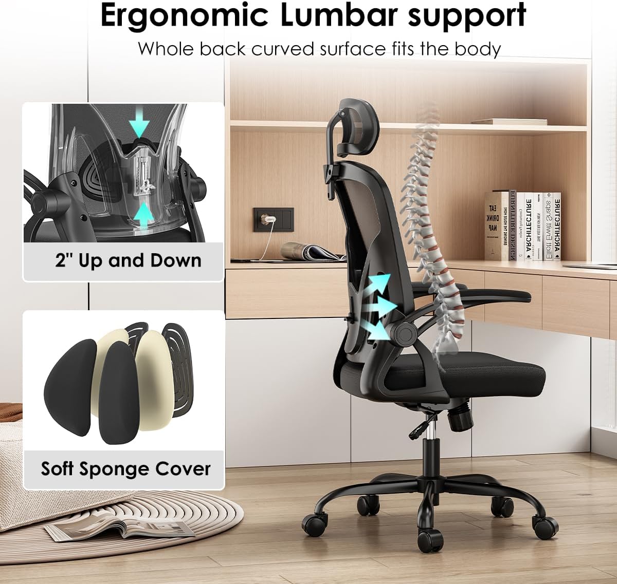 Thumbnail 4 de Farini Höhenverstellbar Ergonomischer Stuhl 150 Kg