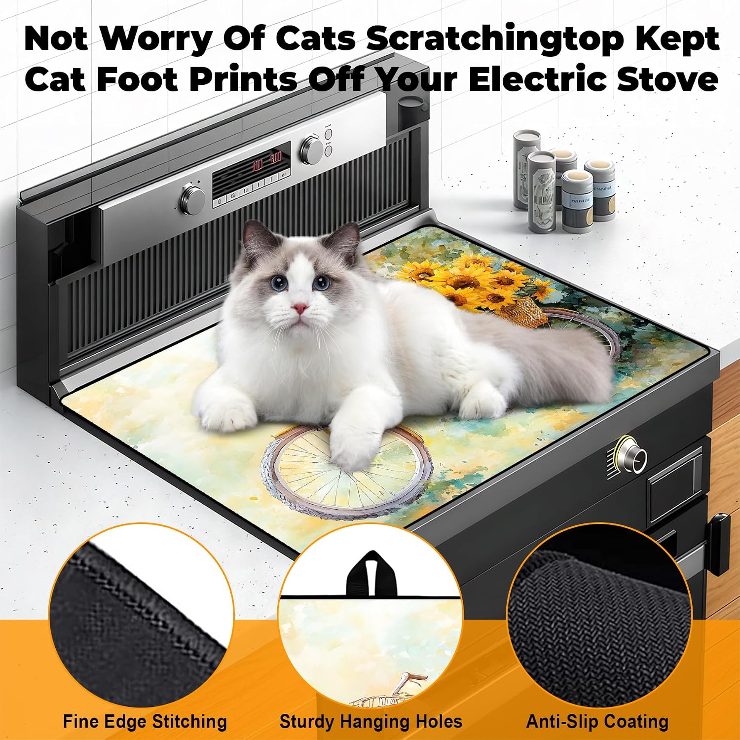 Thumbnail 3 de BSFHH AAA01 Silicone Stove Top Cover, Non-Slip, 28.5" x 20.5
