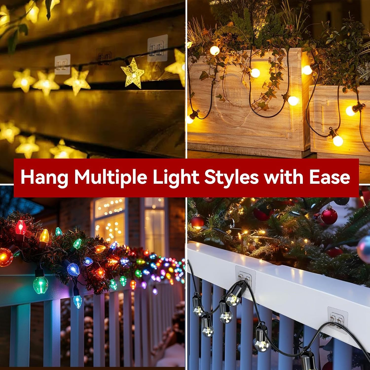 Thumbnail 6 de Latoxcaa 25pcs Outdoor Light Hooks – Stick on Cable Clips for Fairy Lights and Decorations