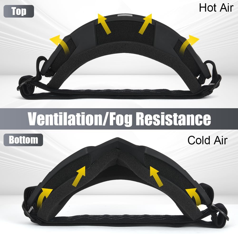 Detalle de HOTUT Bike Motorcycle Goggles with UV400 protection, windproof anti-dust lenses and padded foam fit