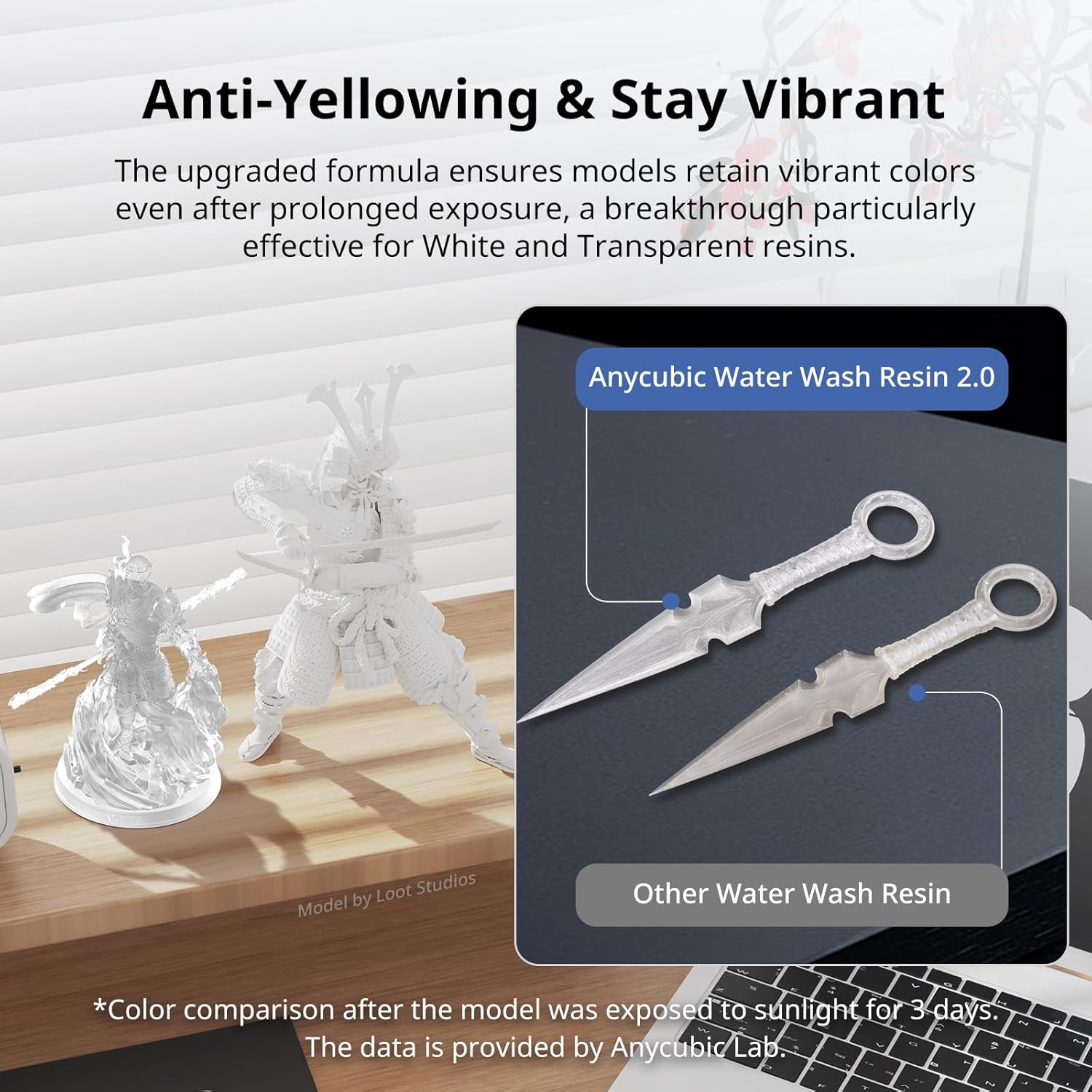 Thumbnail 5 de ANYCUBIC Water Washable 3D Printer Resin 2.0 (Easy Post-Processing) for LCD/DLP Printers, Grey 1kg
