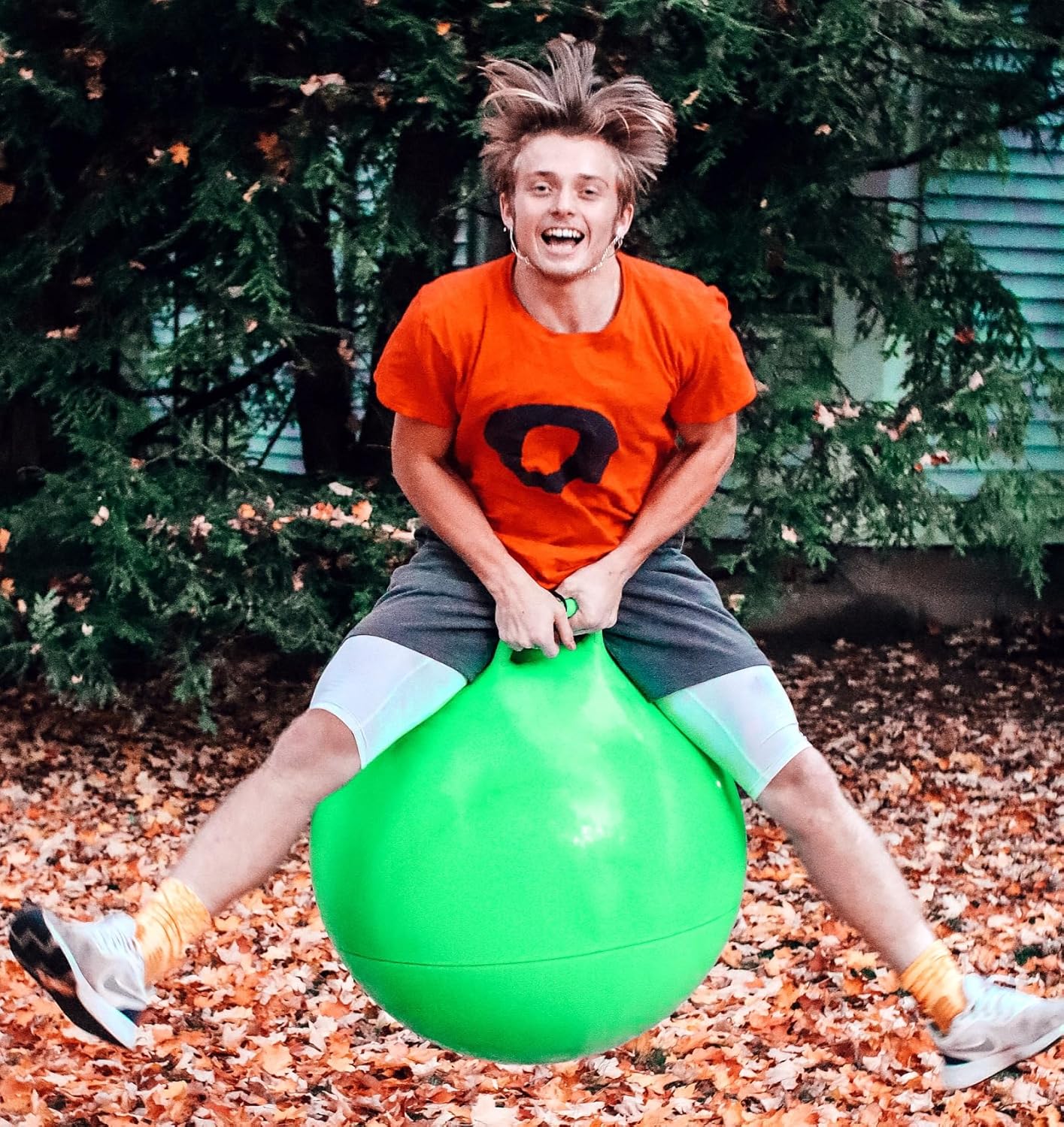Thumbnail 2 de 28in/70cm Green Hopper Ball with Pump (AppleRound) for Teens & Adults