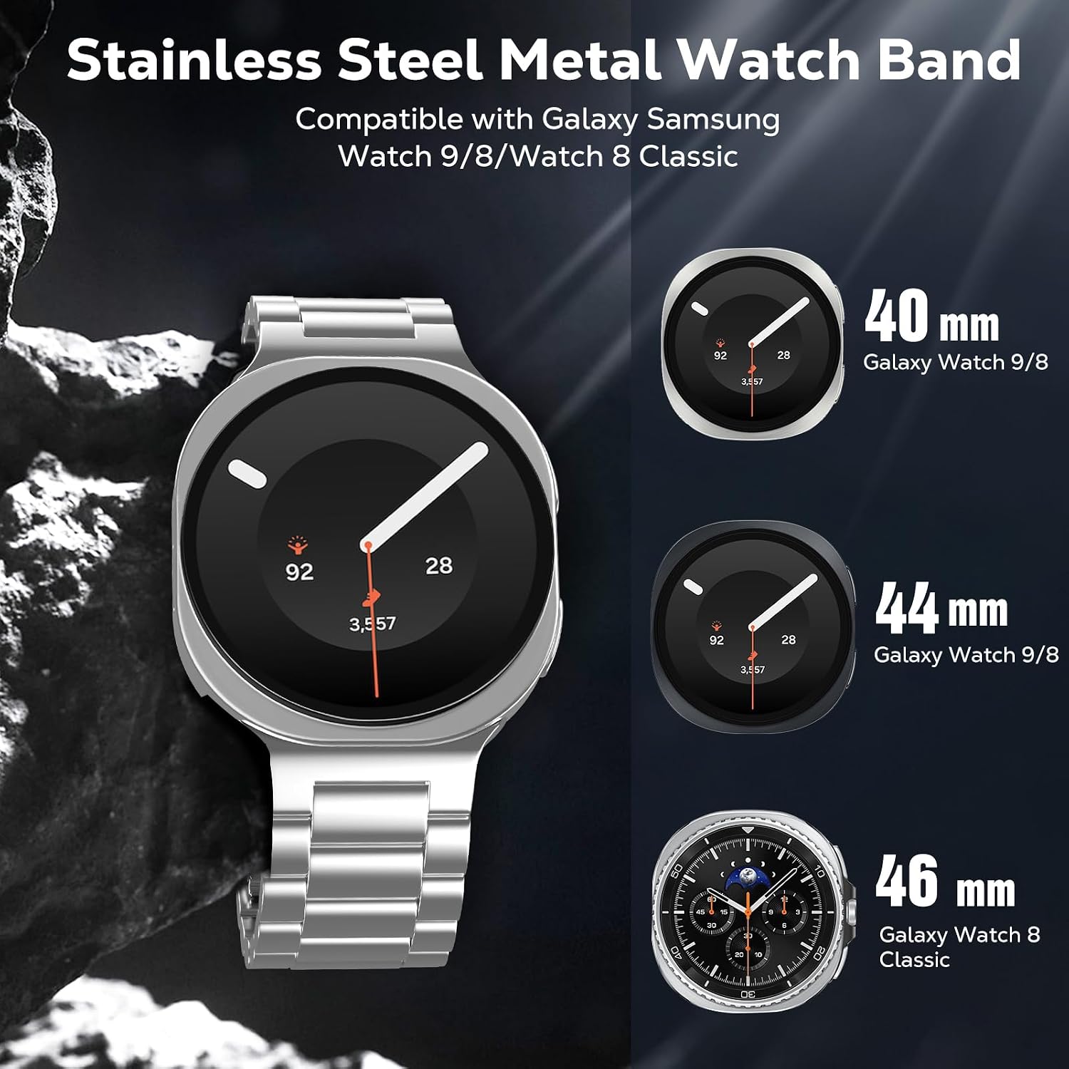 Detalle 2 de TiMOVO Stainless Steel Watch Band for Galaxy Watch 9/8 and Watch 8 Classic