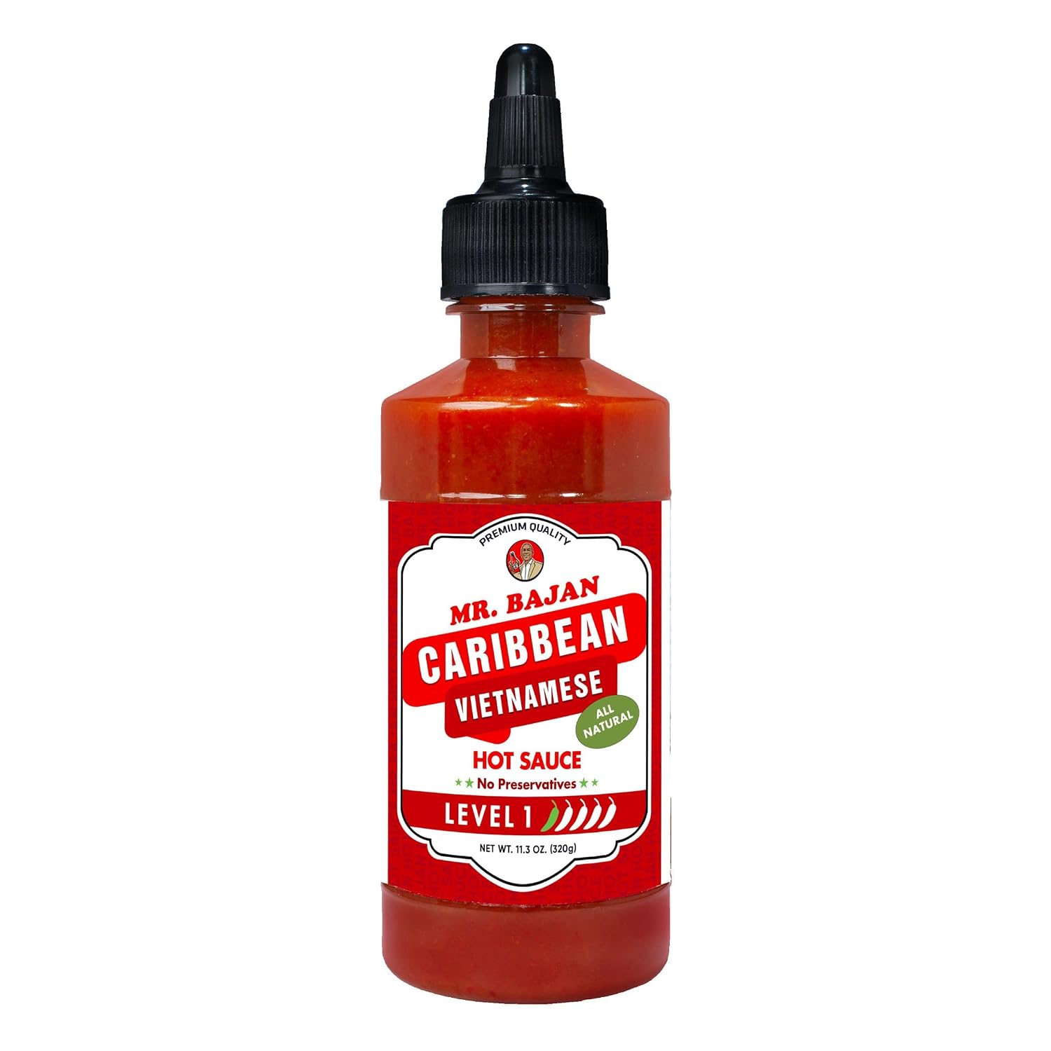 Detalle de Mr. Bajan Level 1 Caribbean Vietnamese Hot Sauce, Vegan and Additive-Free