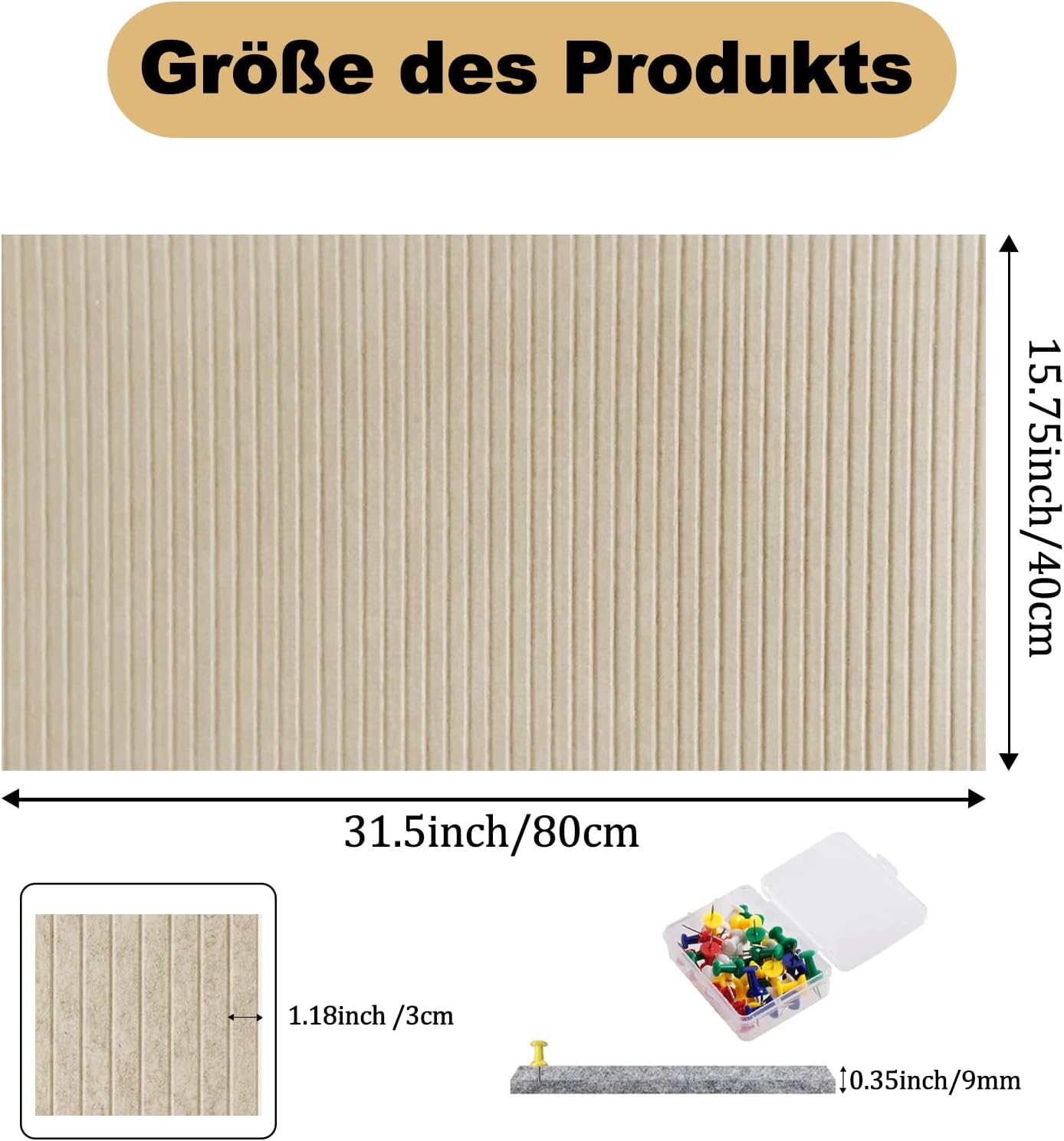 Thumbnail 6 de Große Filz Pinnwand 80×40 cm – selbstklebend 🎯