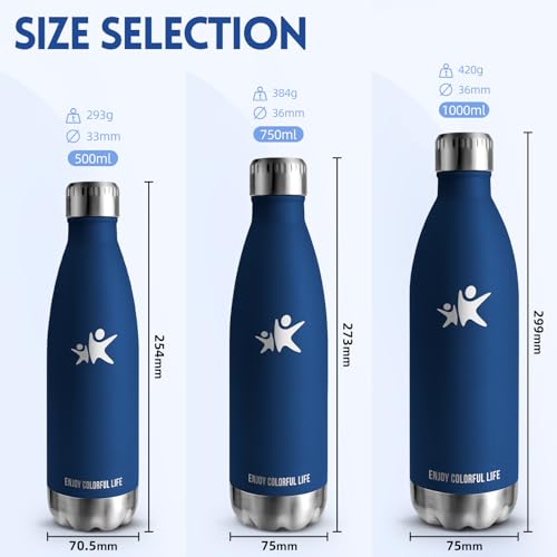 Thumbnail 2 de HoneyHolly Botella agua Acero Inoxidable 750 ml térmica a prueba de fugas