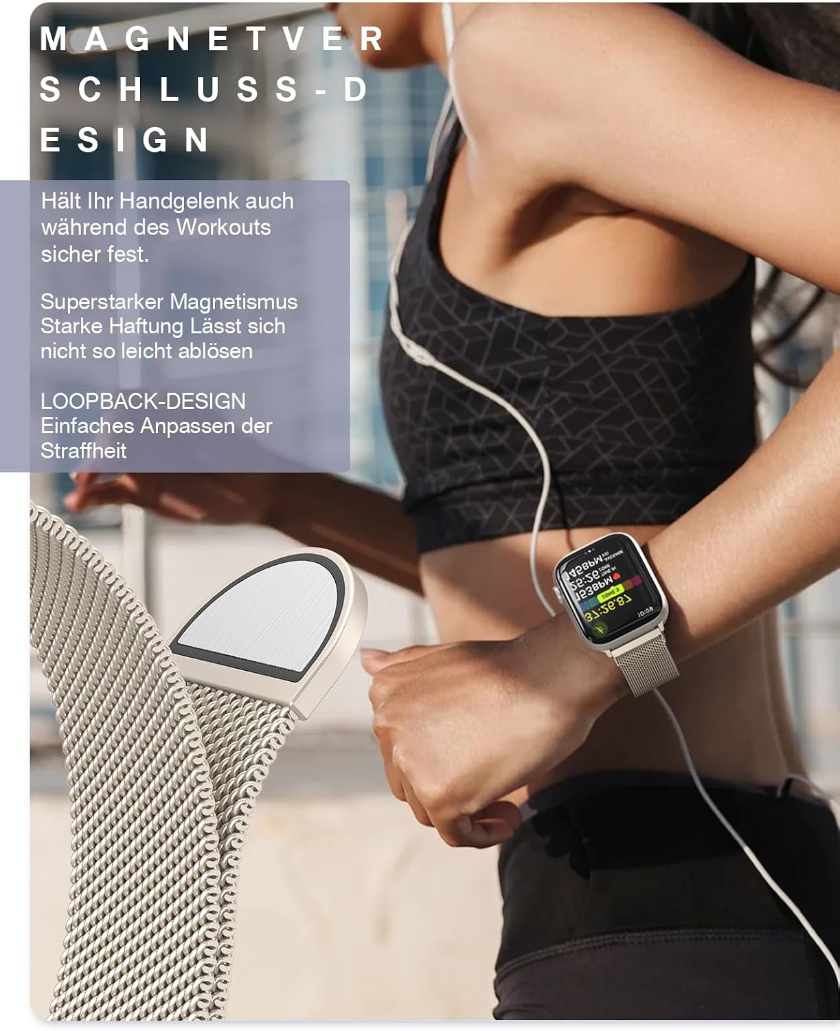 Thumbnail 4 de OULUOQI Ersatzarmband für Apple Watch 40–46 mm Edelstahl