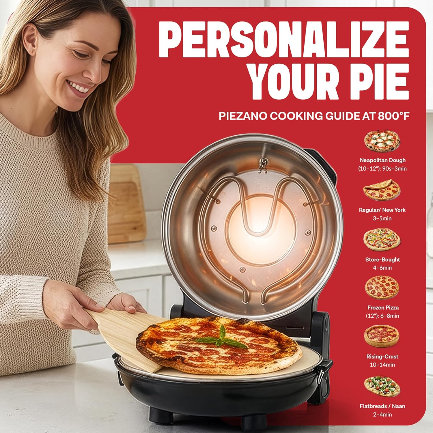 Detalle 2 de PIEZANO XL 14 Inch Electric Pizza Oven ⚡