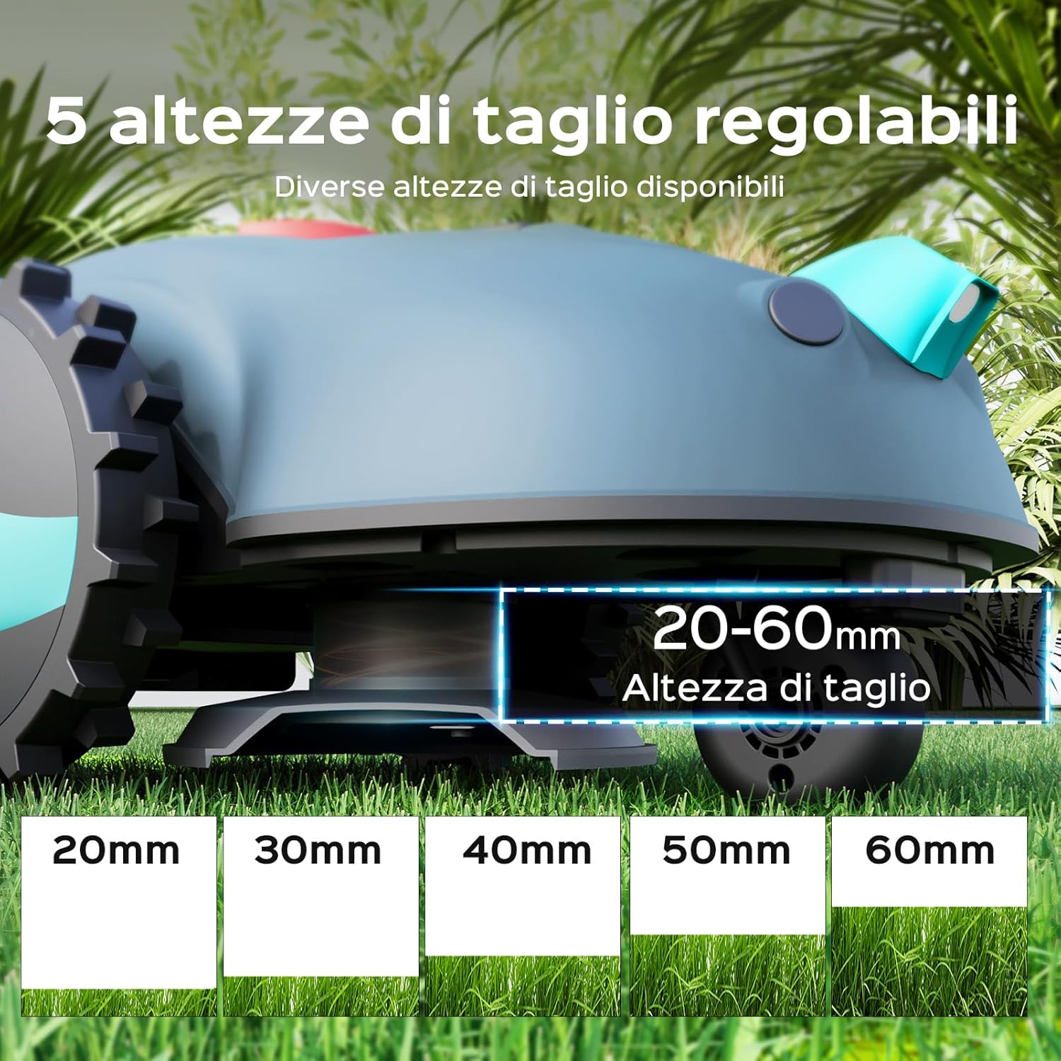 Thumbnail 2 de YARDCARE V100 Robot Tagliaerba senza filo con navigazione visiva e ostacoli (150 tipi), batteria 4,0 Ah