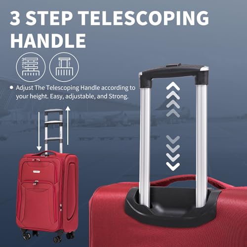Thumbnail 6 de FLYMAX Cabin Carry-On Flight Bag – 55x35x20 Lightweight 4-Wheel Luggage with TSA Lock