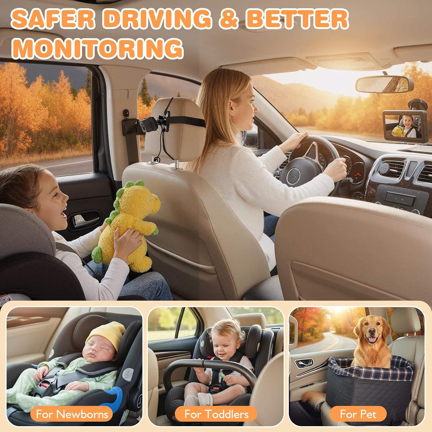 Thumbnail 4 de Zacro Baby Car Camera HD 1080P Car Mirror 4.3'' Display