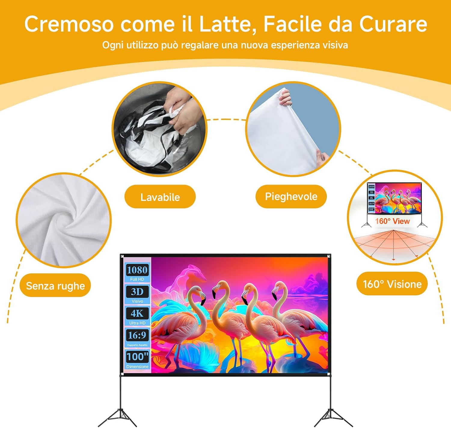 Detalle de VISULAPEX Schermo proiettore 100" 16:9 portatile 🎥