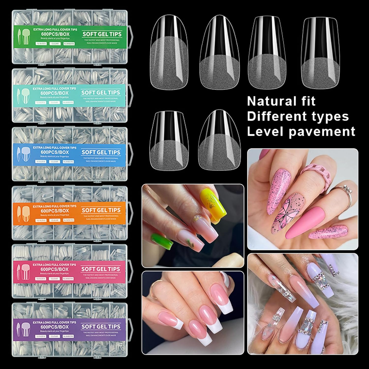Thumbnail 4 de Eupneicu Kit Uñas postizas 600 piezas