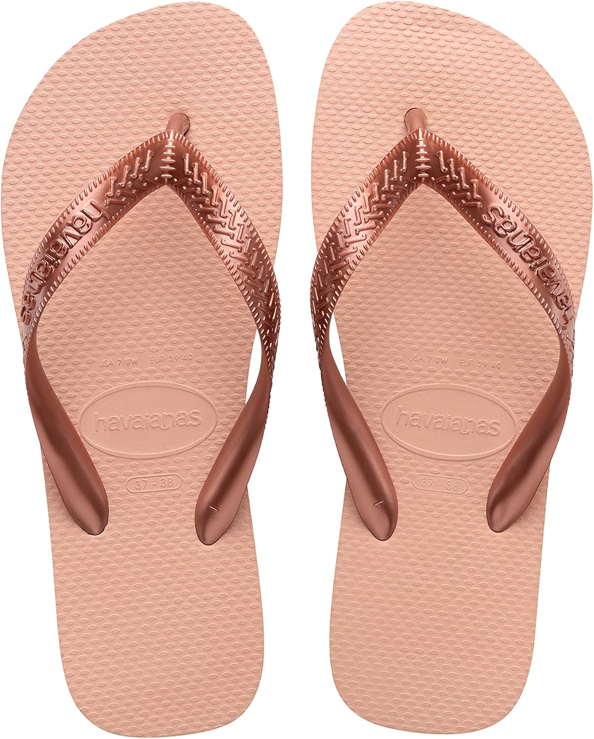 Detalle de Havaianas Top Tiras (Mini Me) infradito in gomma antiscivolo resistenti all’acqua per bambine e ragazze