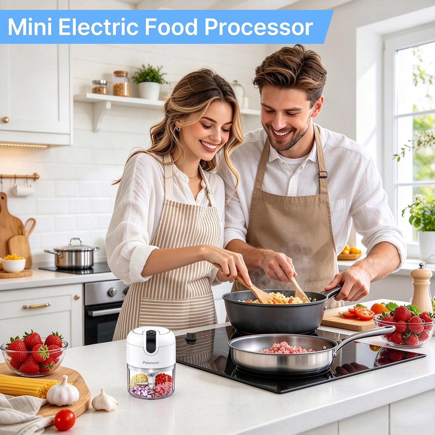 Thumbnail 6 de POLOROMI KT-4001-CL-G Mini Food Chopper, 250 mL, USB Rechargeable