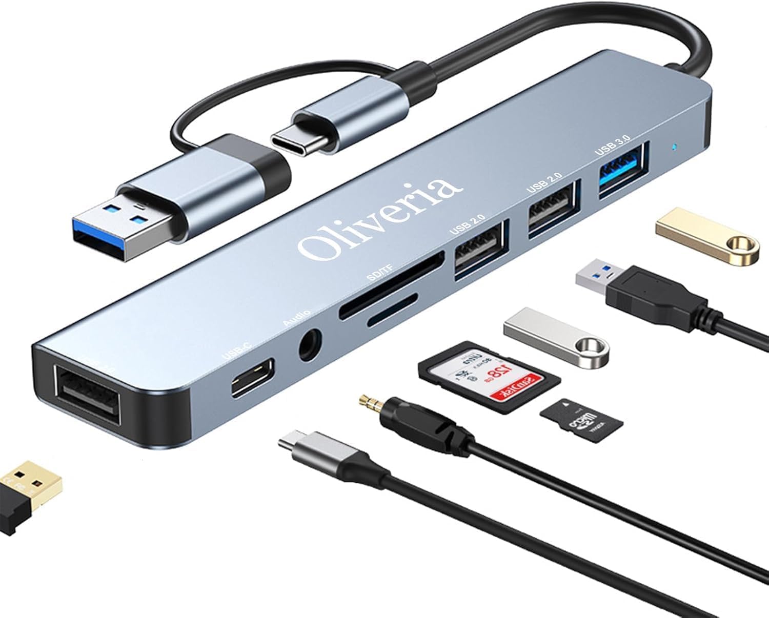 Detalle de USB C Hub 3.0 8-in-1 Multiport