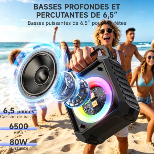 Thumbnail 1 de JYX Machine de Karaoké pour Adultes — Enceinte Bluetooth 80W avec 2 Micro Sans Fil et Éclairage Multicolore
