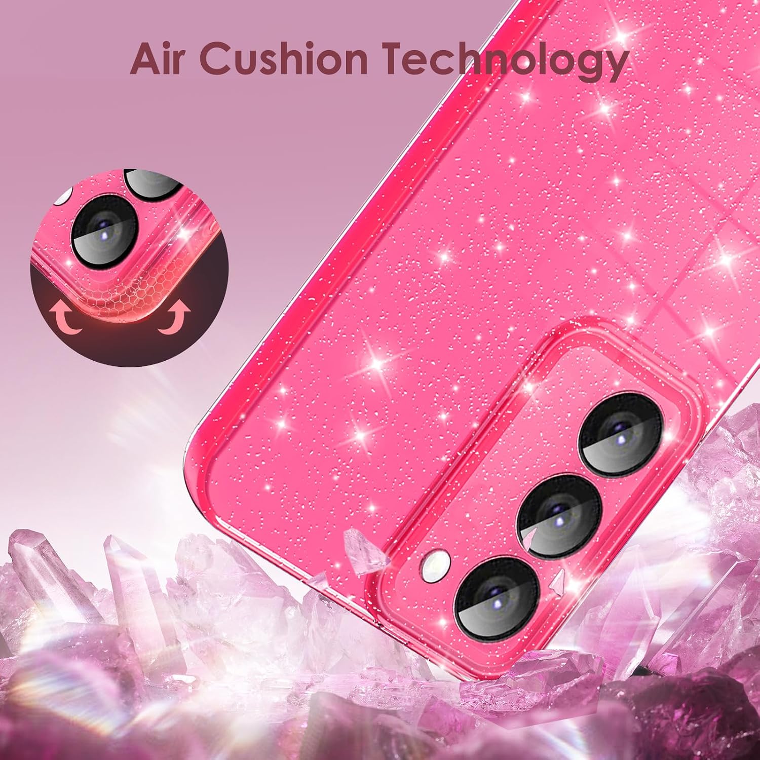 Thumbnail 1 de Paitech Glitzer-Hülle für Samsung Galaxy S23 5G – Dünn, flexibel & stoßfest, Rosa