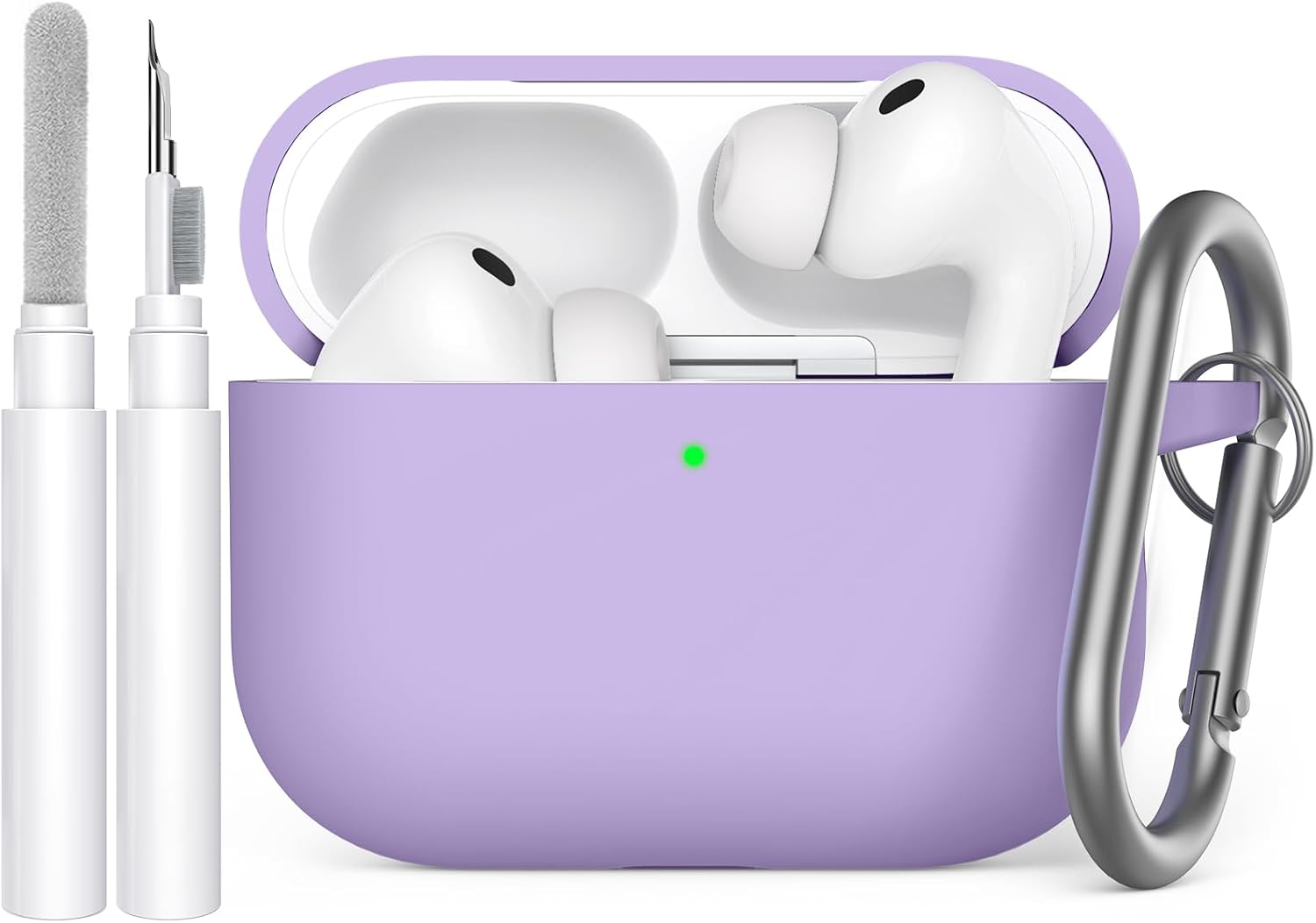 Detalle de AhaStyle Hülle für AirPods Pro 3 (2025) mit Reinigungsstift, Karabiner und Handschlaufe