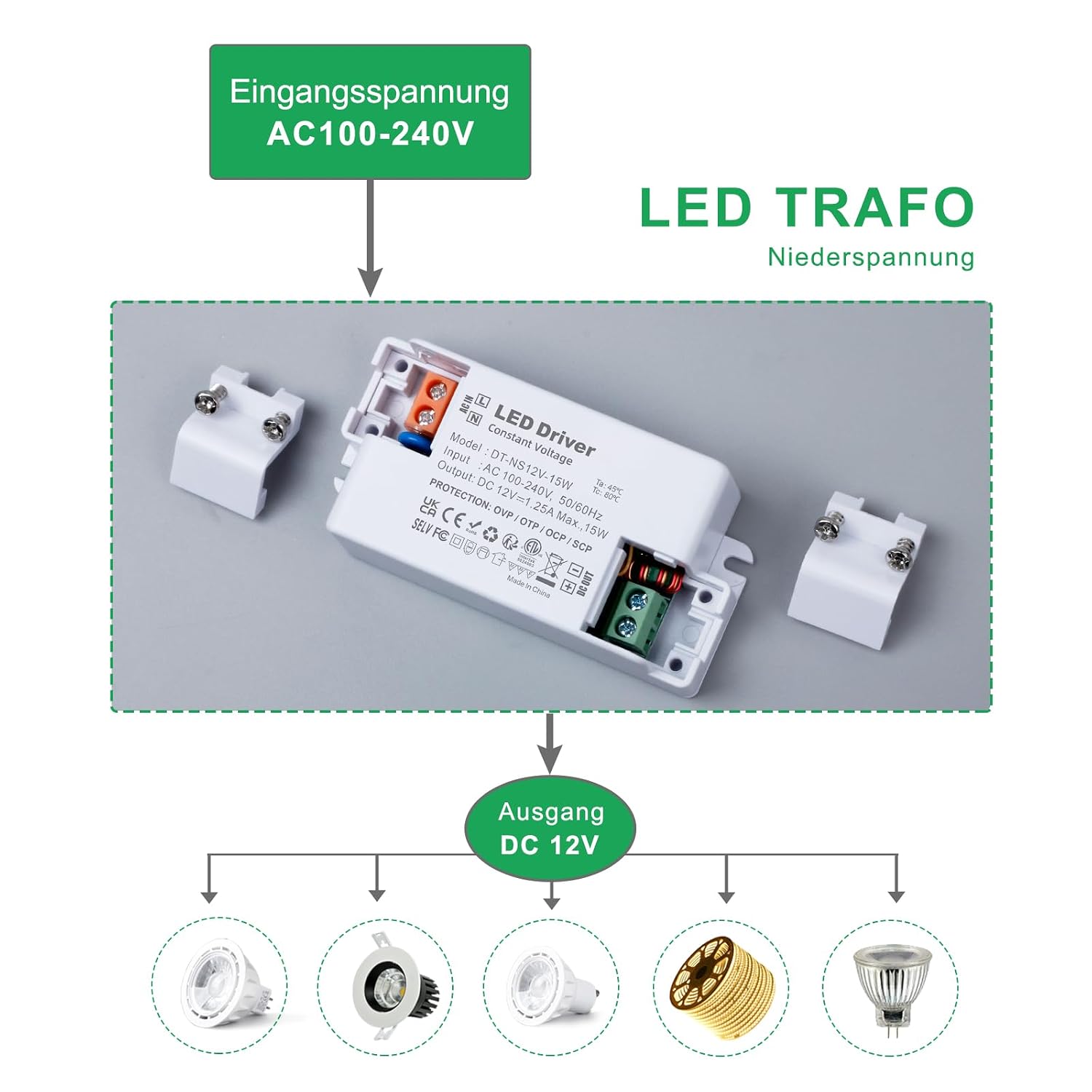 Detalle 2 de REYLAX LED Transformator 12V 15W