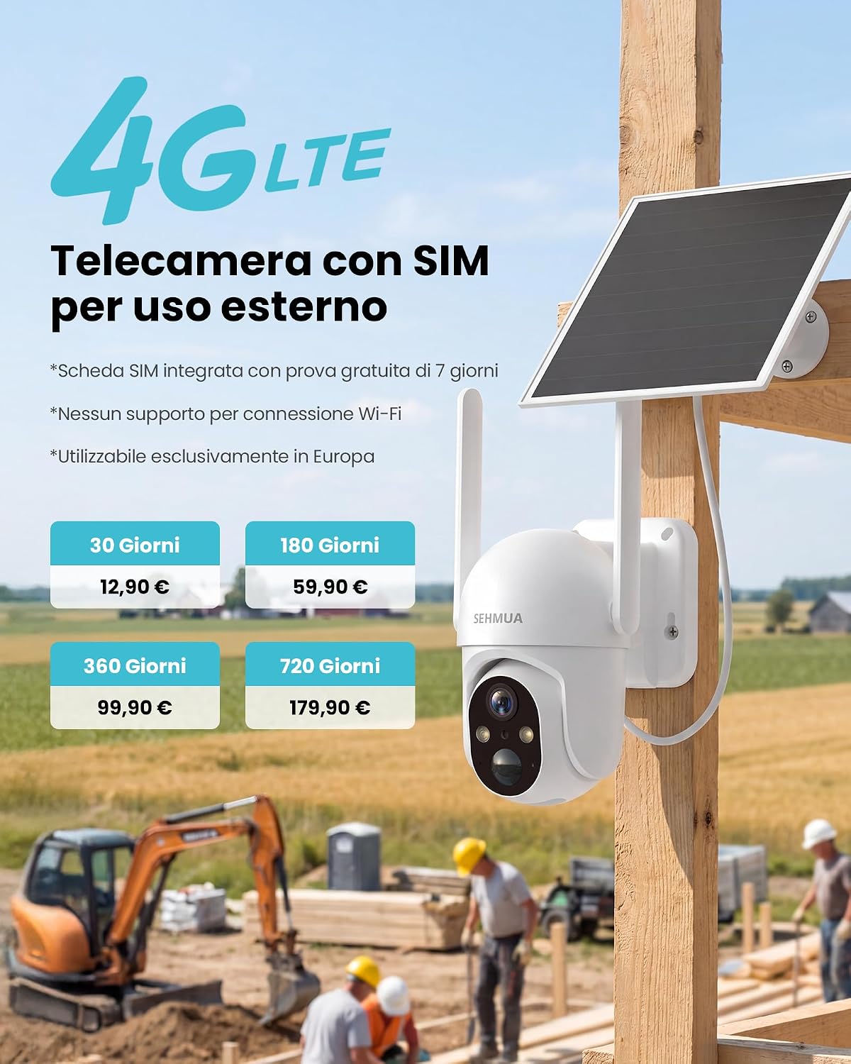 Thumbnail 2 de SEHMUA RBX-S44: Telecamera 4G con pannello solare e AI per esterno
