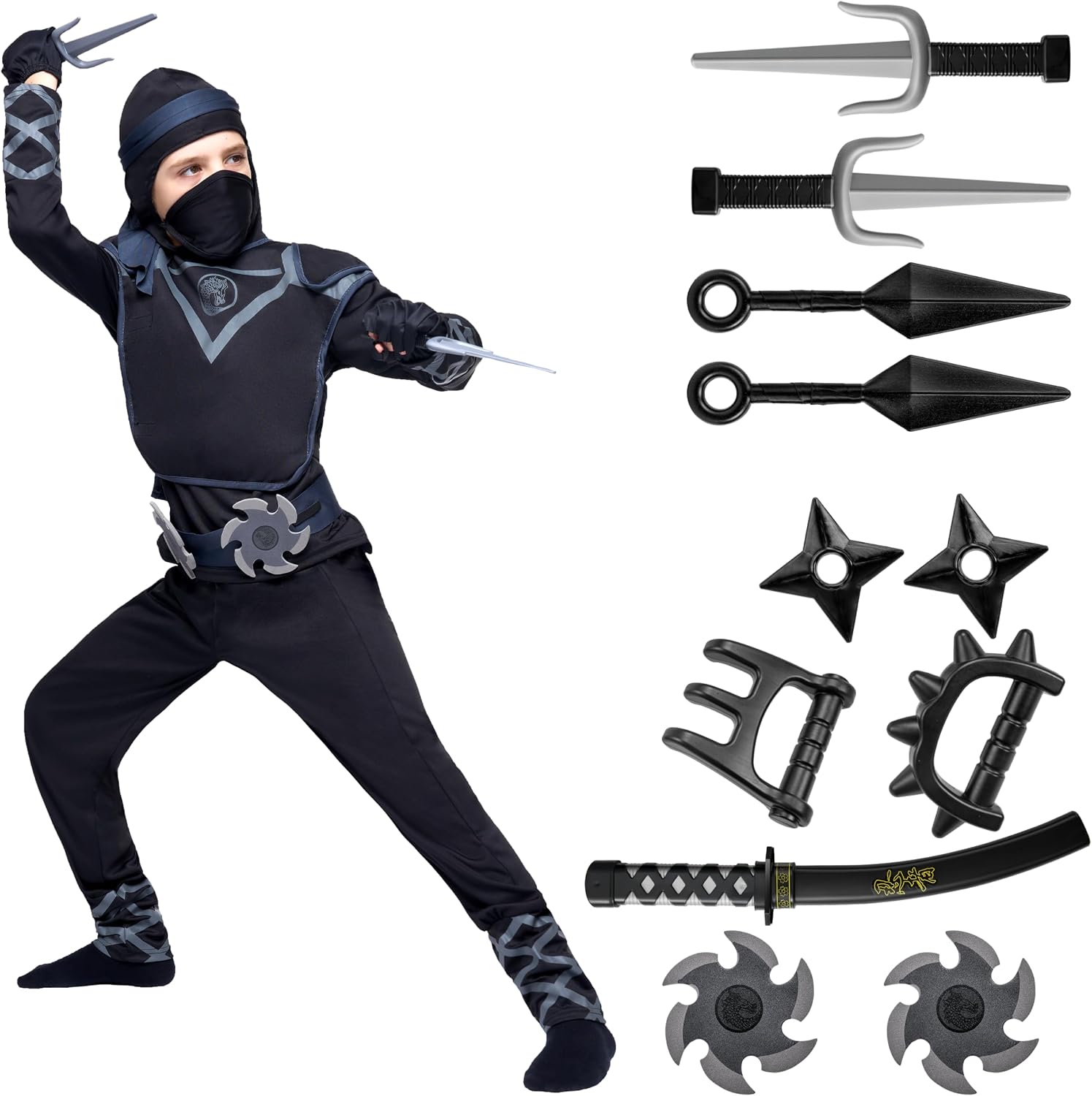 Detalle de Spooktacular Creations Deluxe Ninja Kostüm 3–4 Jahre 👻