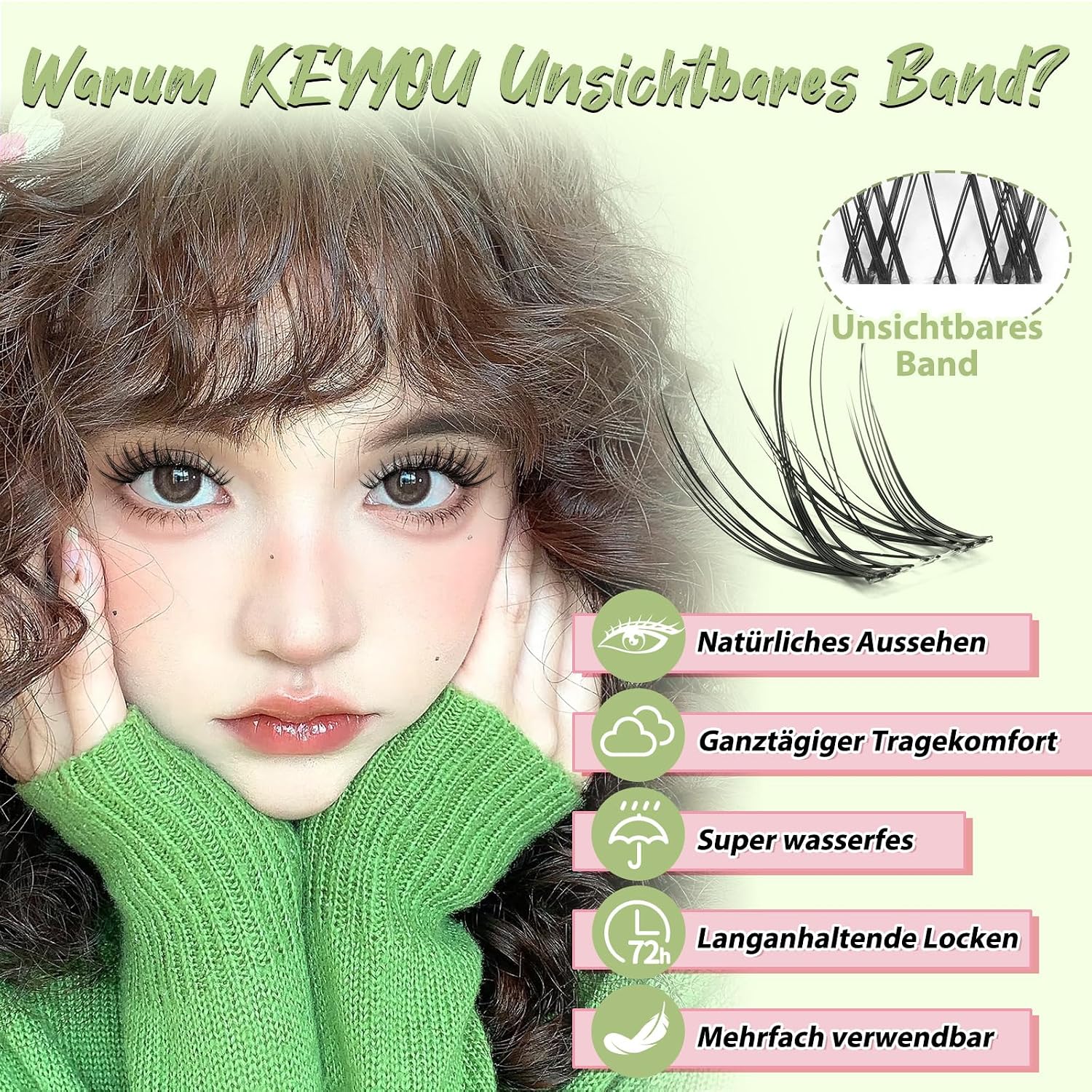 Detalle 2 de KEYYOU Angel Lash Clusters Kit Wimpern