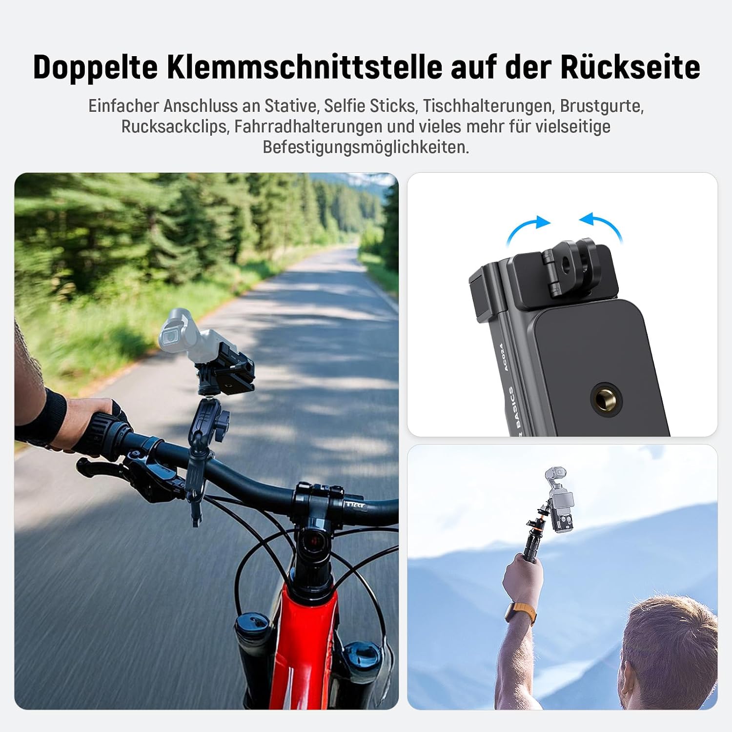 Detalle 2 de NEEWER Basics AC024 Magnetische Halterung für DJI Osmo Pocket 3 – kompakt, flexibel und zuverlässig