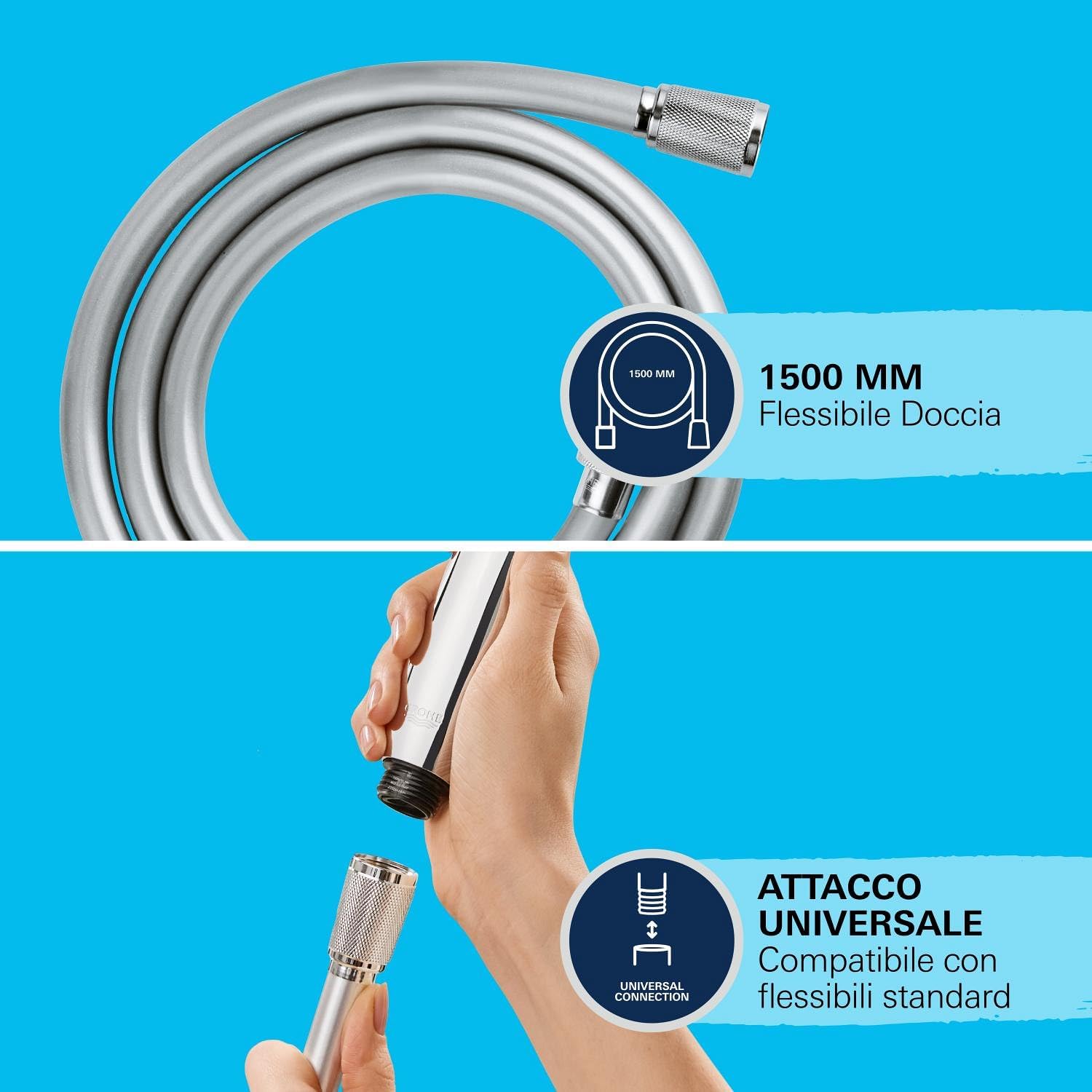 Thumbnail 5 de GROHE QUICKFIX VitalioFlex Trend: Flessibile doccia in metallo da 1500 mm