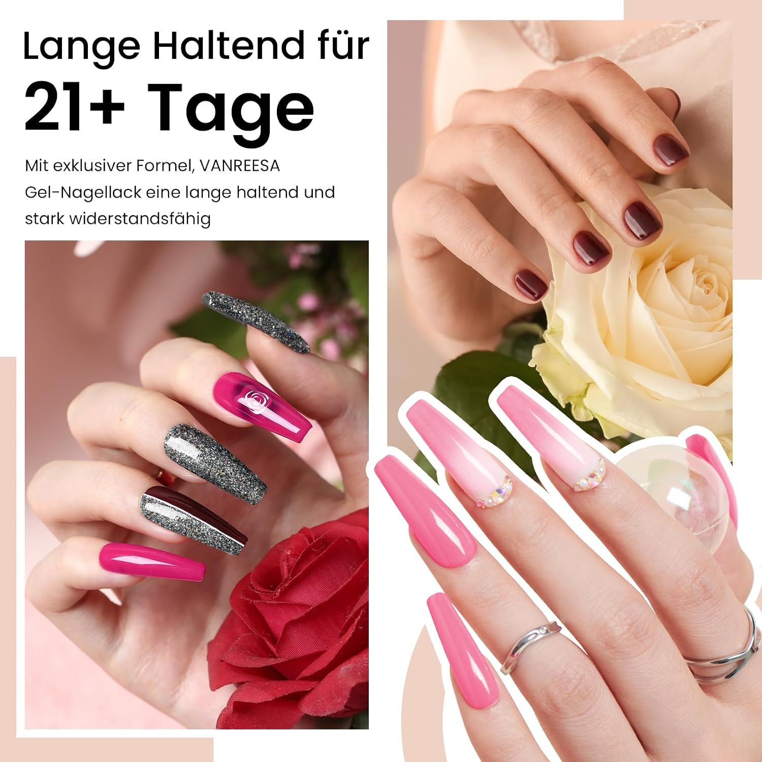 Detalle 2 de VANREESA Gel Nägel Set mit 55 Farben und 48W UV/LED-Lampe – Komplettes Starterset für zuhause