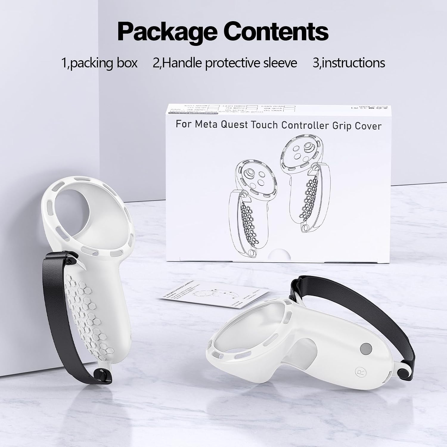 Thumbnail 6 de AMZDM VR Controller Grips for Meta Quest 3 and 3S, Silicone Covers with Straps