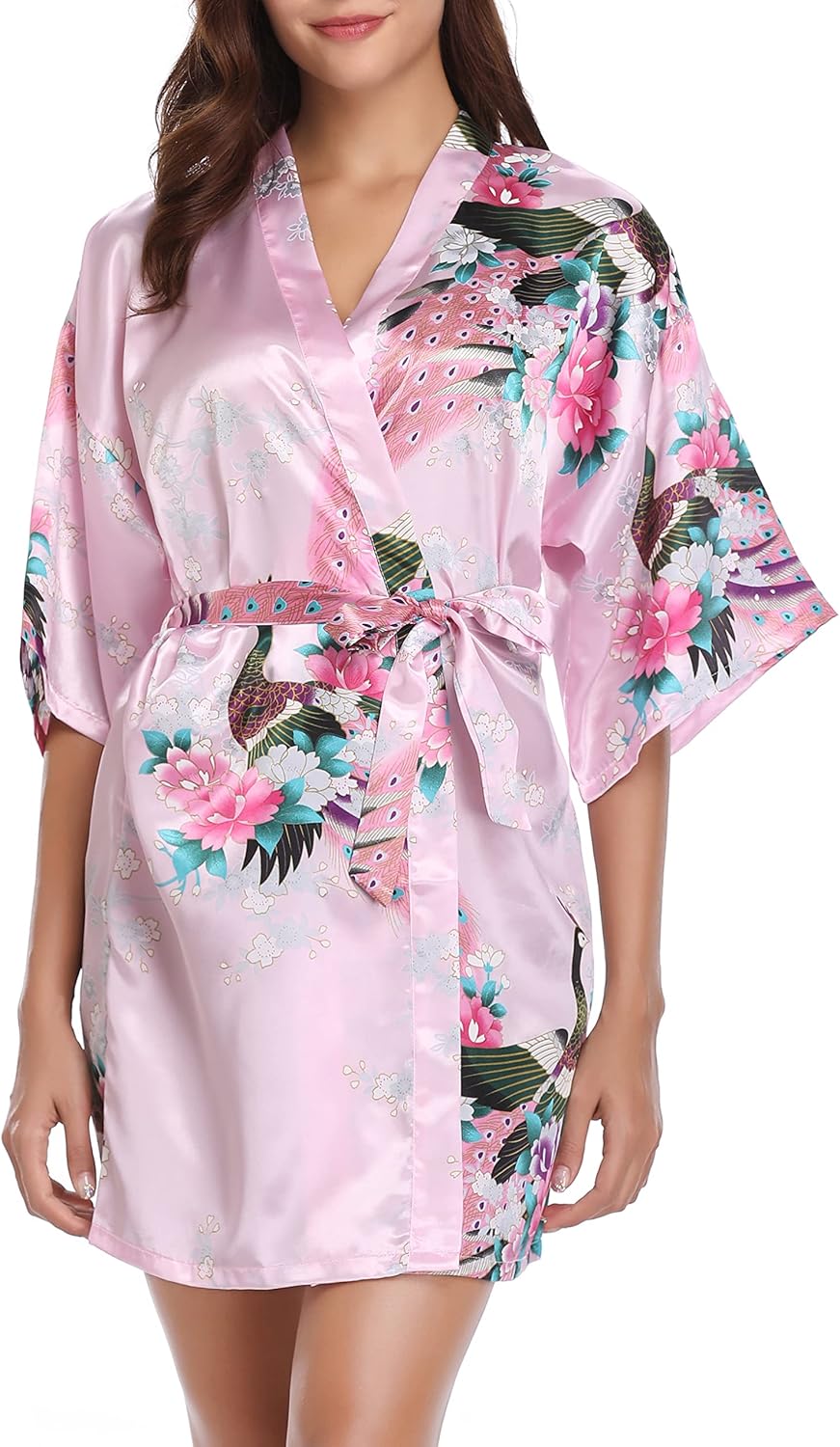 Vlazom Kimono Japonais Femme Satin Mariage