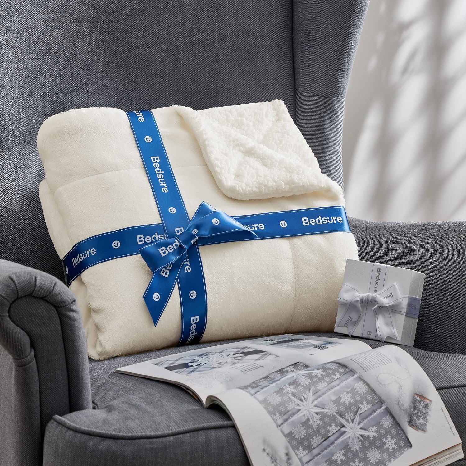 Thumbnail 5 de Bedsure Sherpa Fleece Throw Blanket 220x240cm