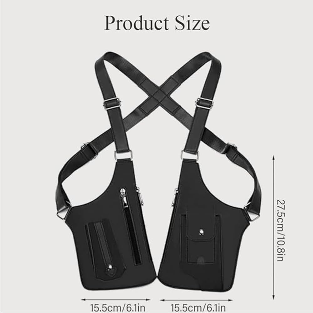 Detalle de HoldOneLight Premium Faux Leather Underarm Bag – Anti‑Theft, Unisex Crossbody