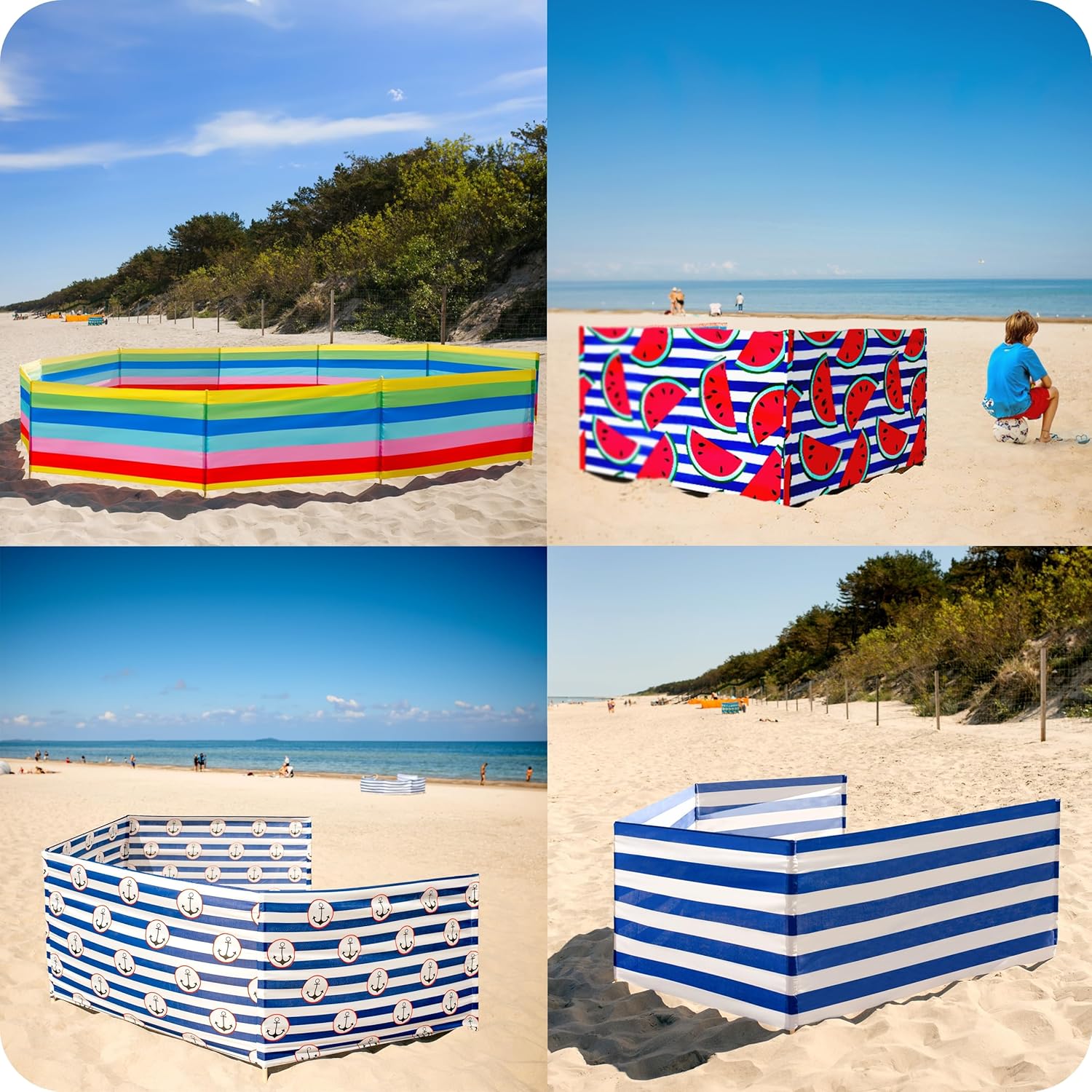 Thumbnail 5 de Garronda Paravento da Spiaggia GAEX001 – protezione dal vento e privacy, 8 m + martello di gomma