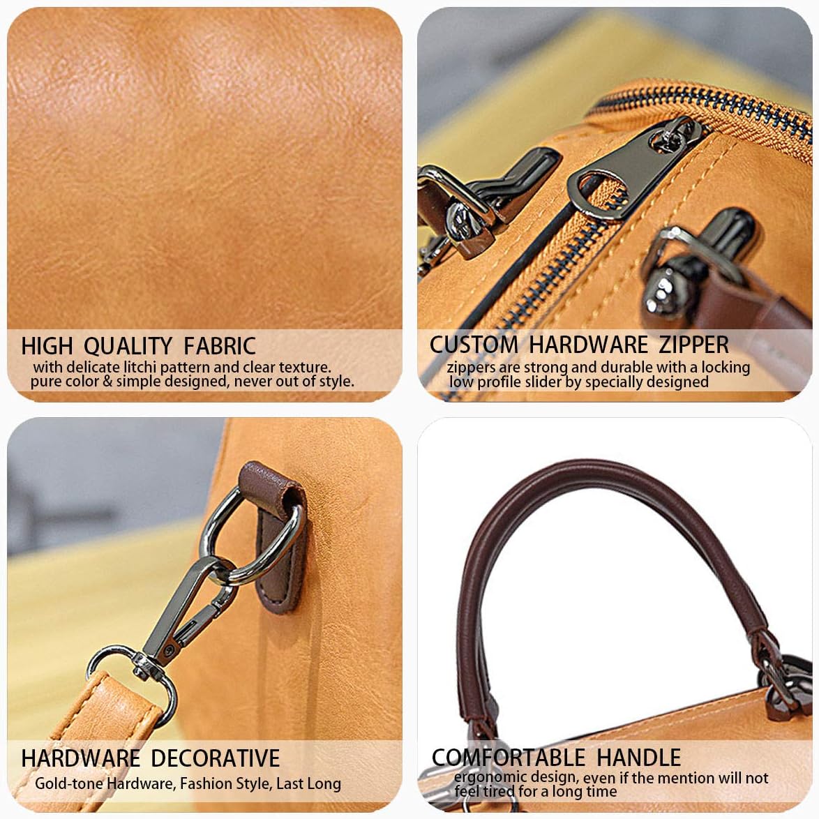 Detalle de BUKESIYI Donna Borse a Tracolla e Borsa a Mano Firmata 2024 PU Pelle IT77152 Giallo Arancio