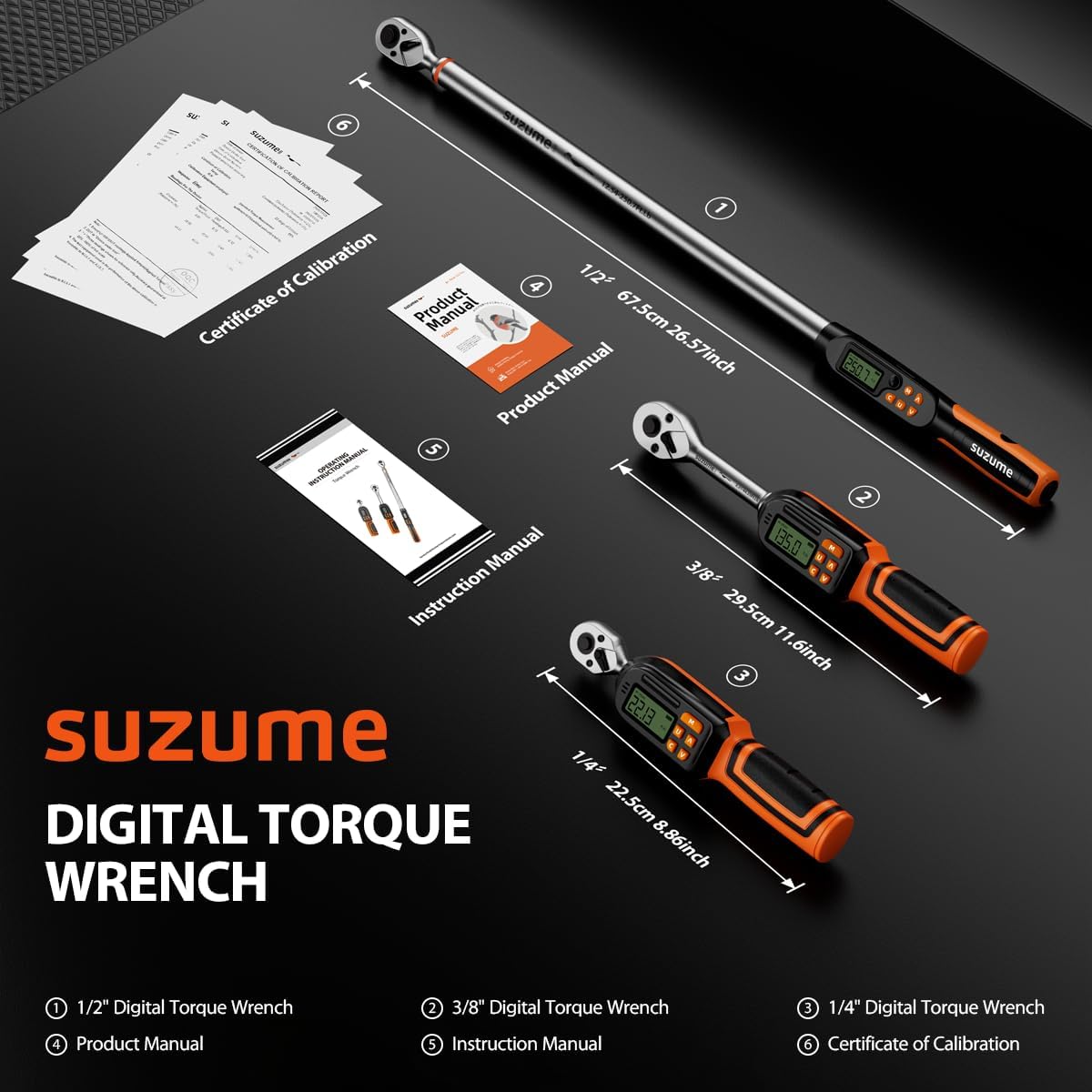Detalle 2 de SUZUME Digital Torque Wrench, 3/8-Inch Drive, ±2% Accuracy, Peak and Track Modes
