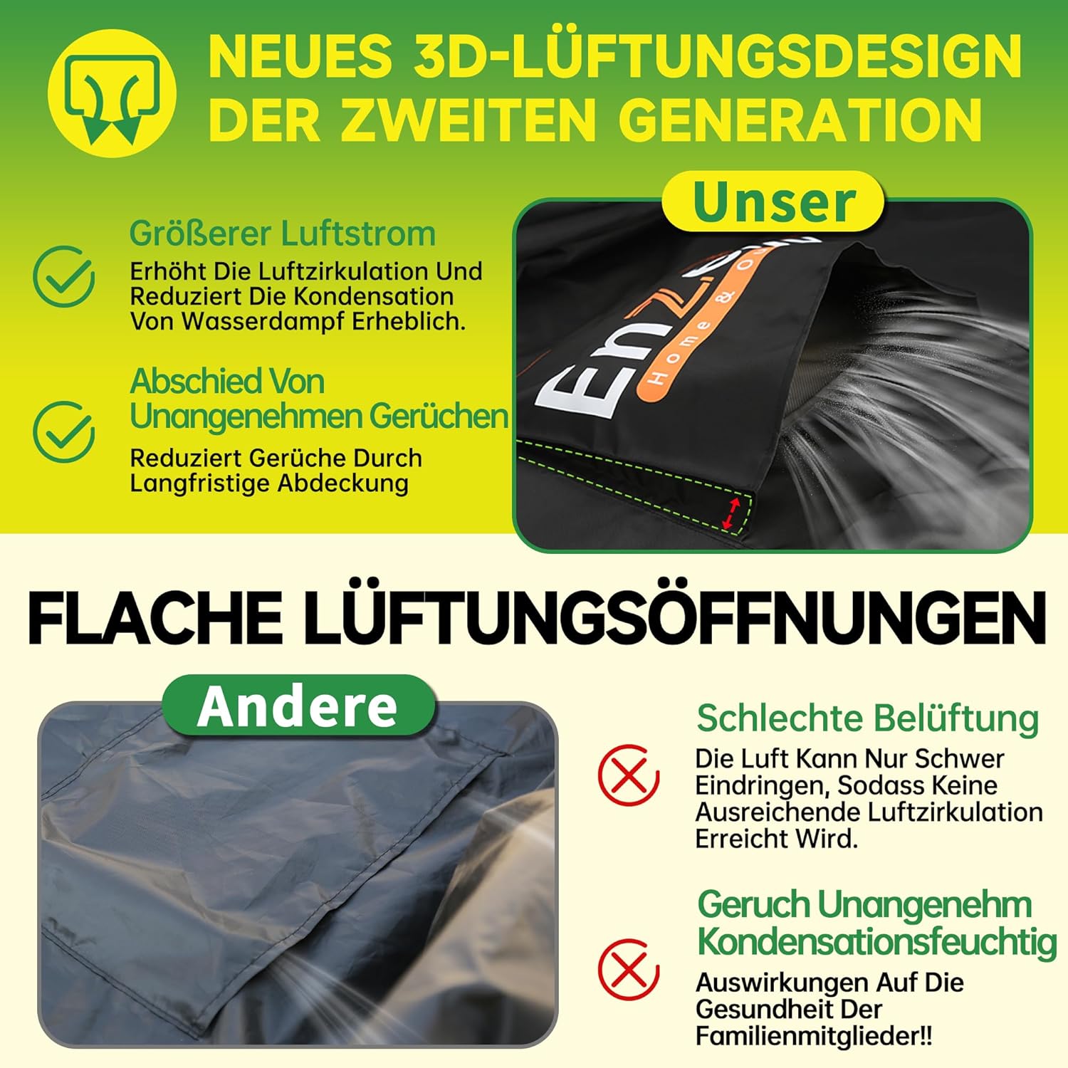 Thumbnail 3 de Enzeno Gartenmöbel Abdeckung Wasserdicht 180x150x90 cm – robust, atmungsaktiv und windfest